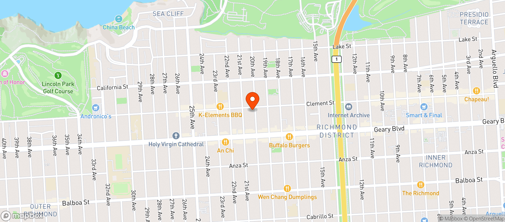 Map showing 33 Mart