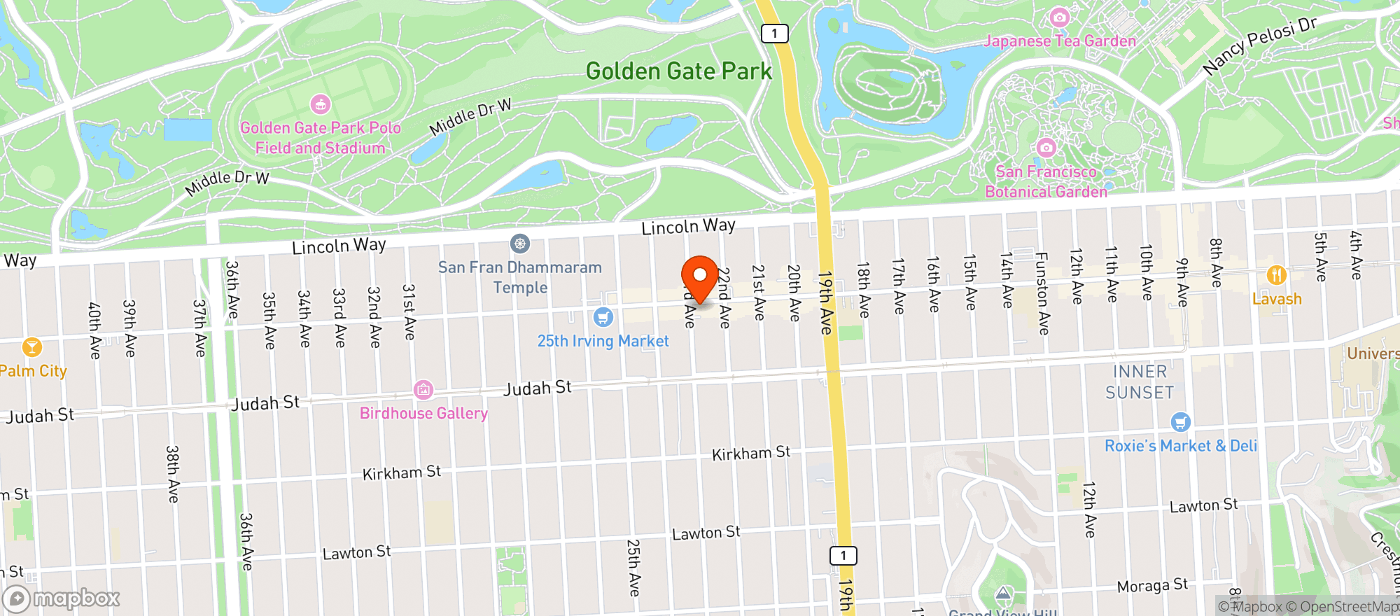 Map showing Sunset Pipeline