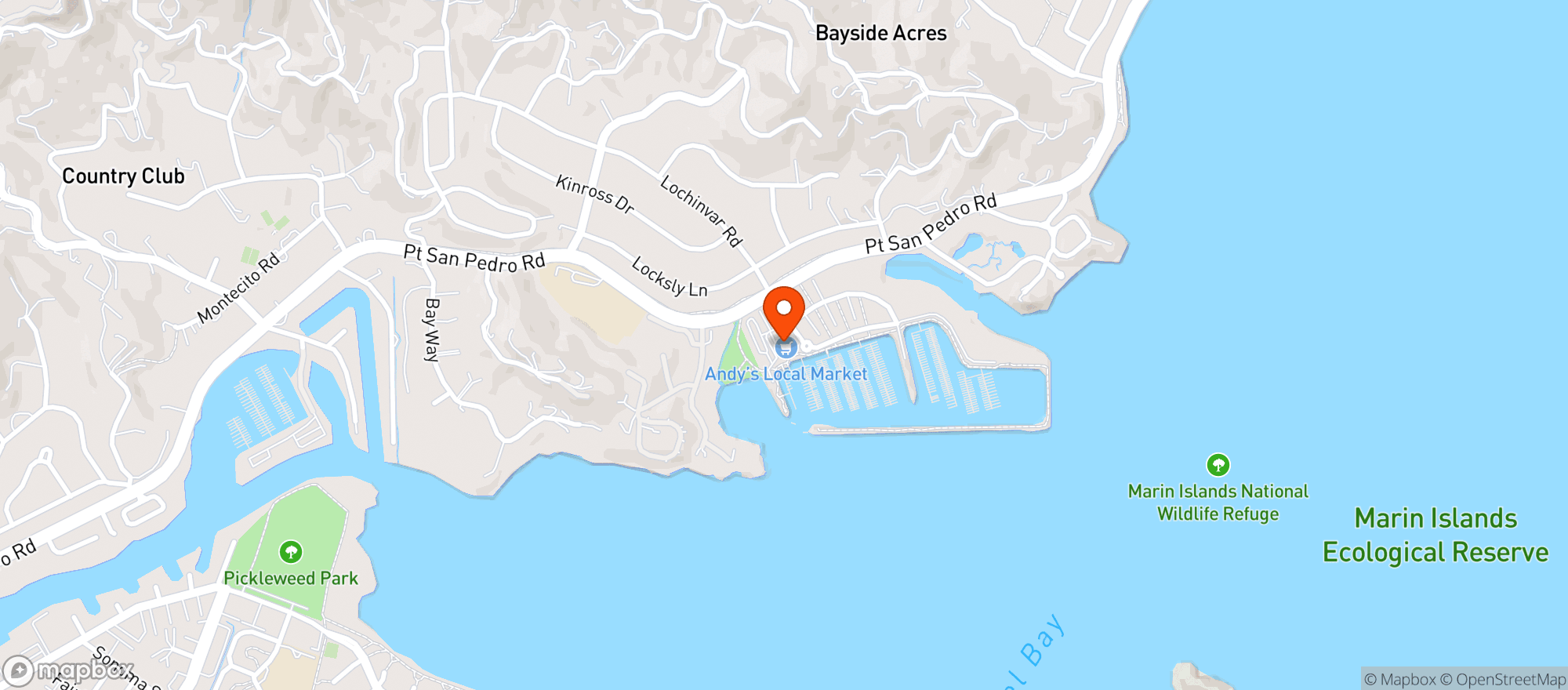 Map showing Andy's Local Market