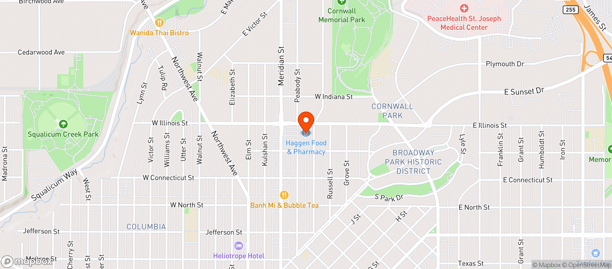 Map showing Haggen - 3430 - Bellingham