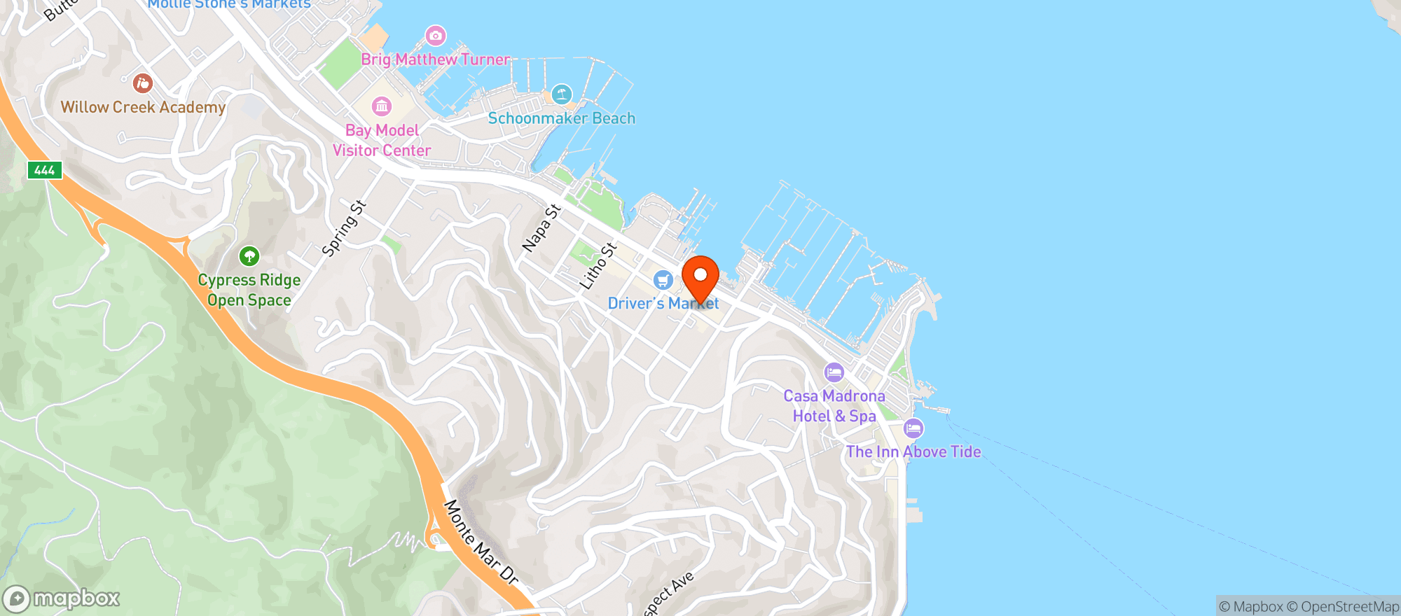 Map showing Sausalito Market
