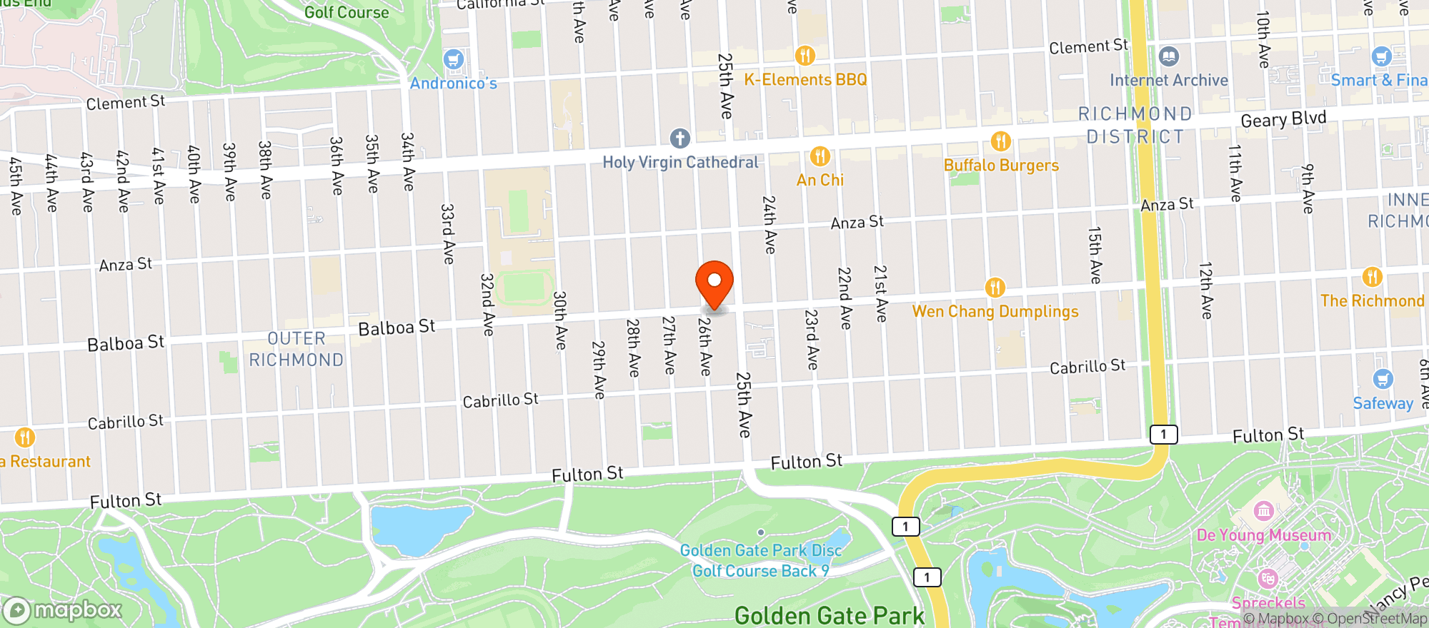 Map showing Balboa Bi-Rite Market