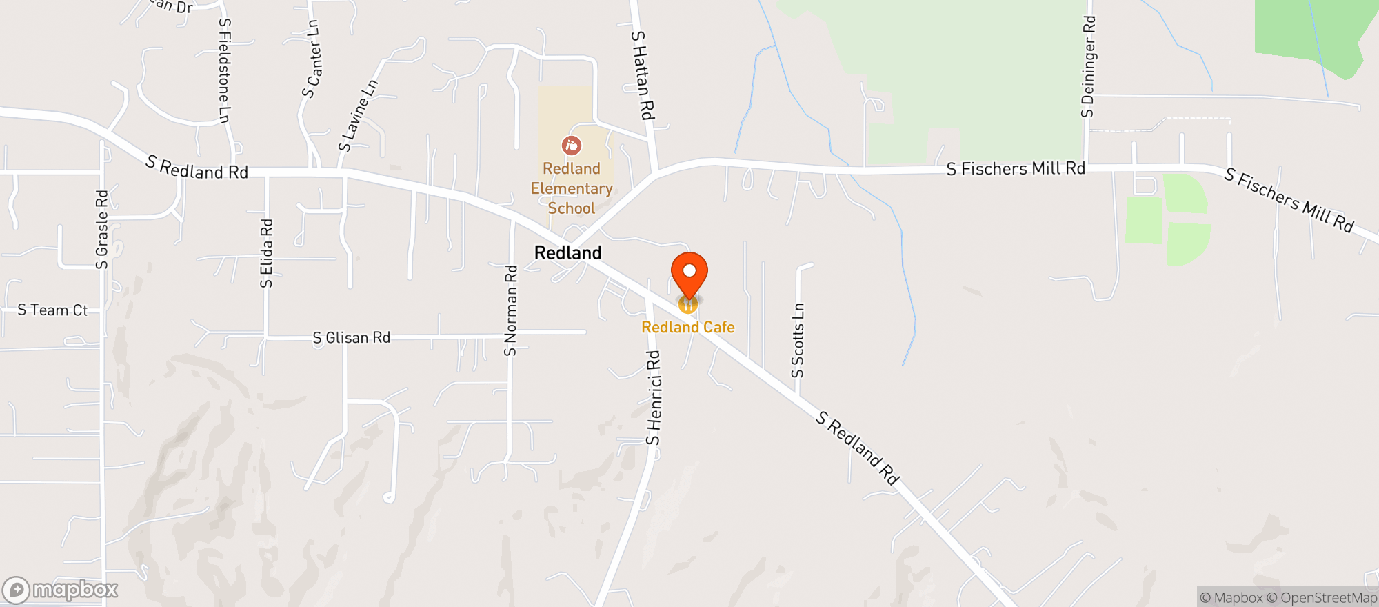 Map showing Redland Cafe