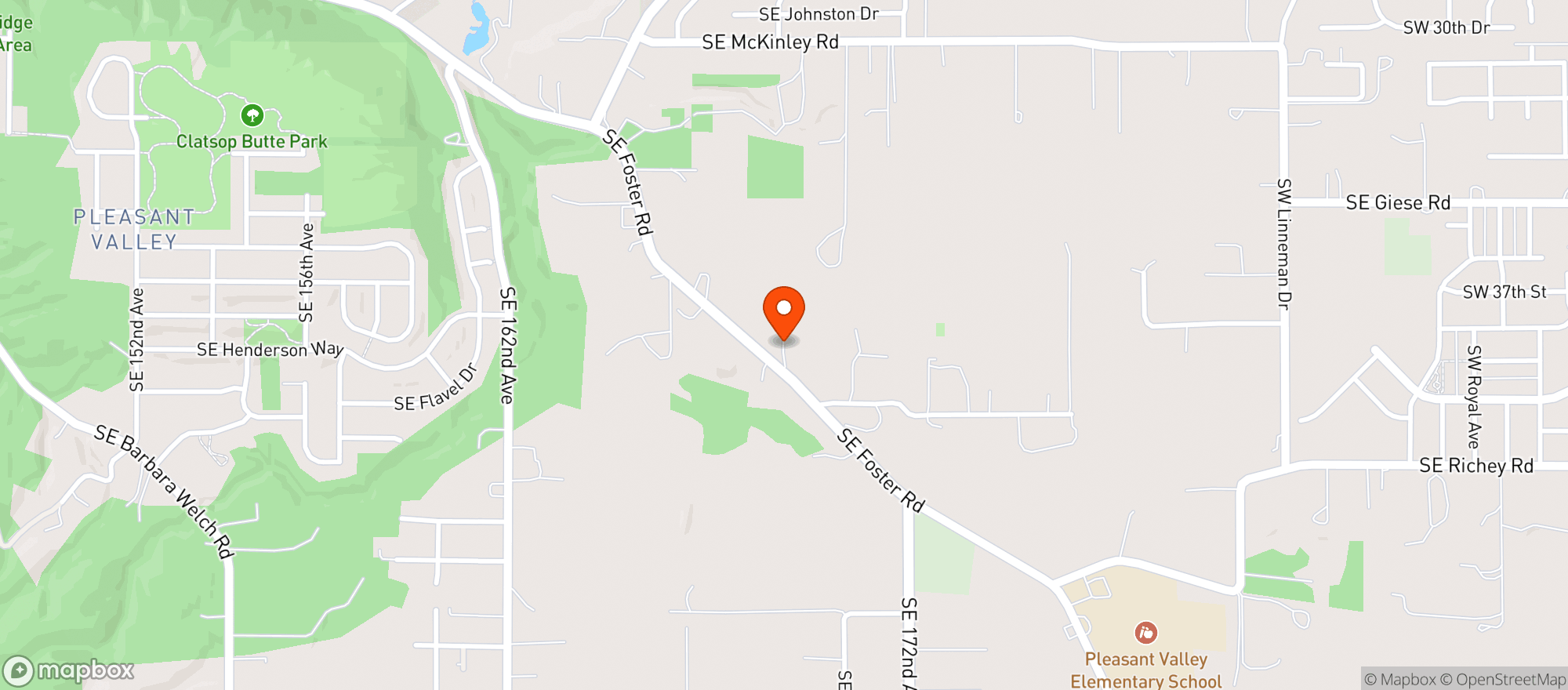 Map showing Pleasant Valley Market Moa Chain - Gresham