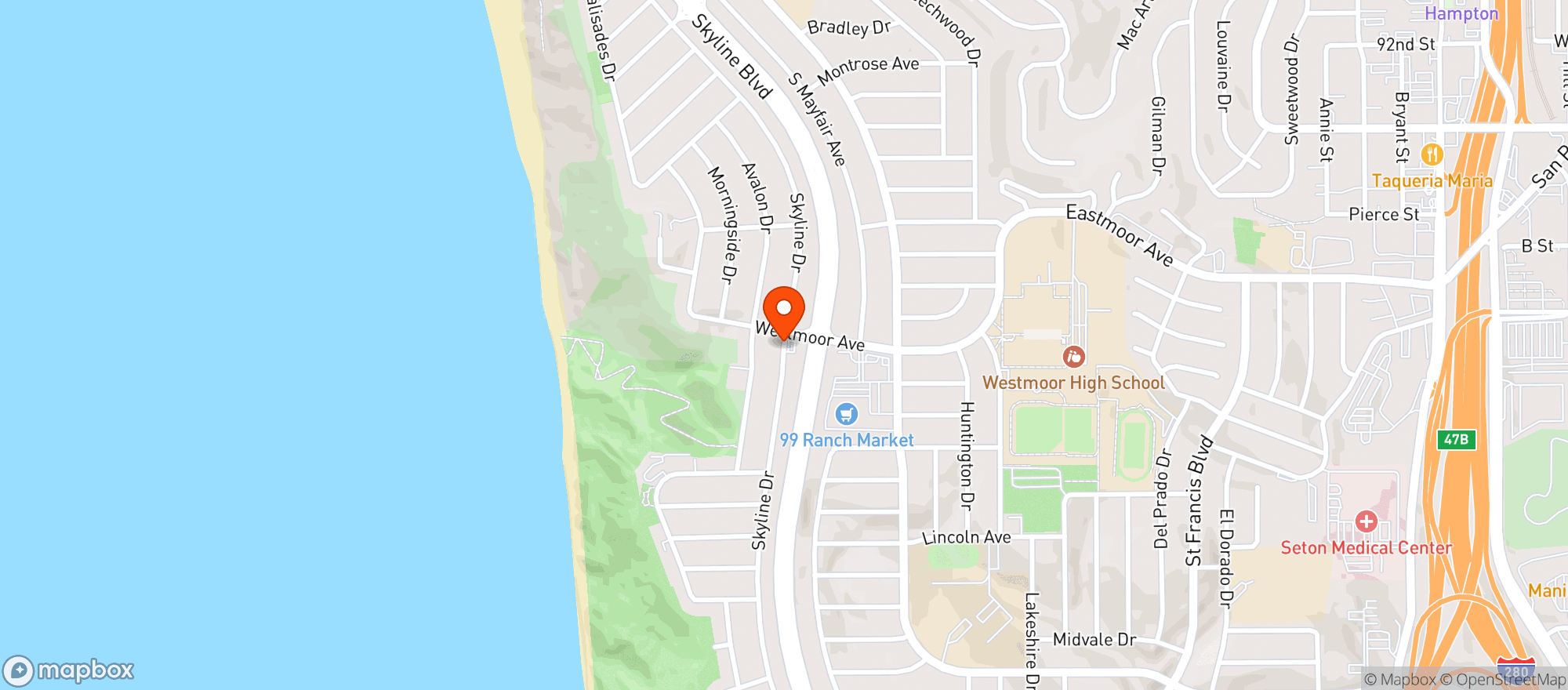 Map showing Marathon Food Shop