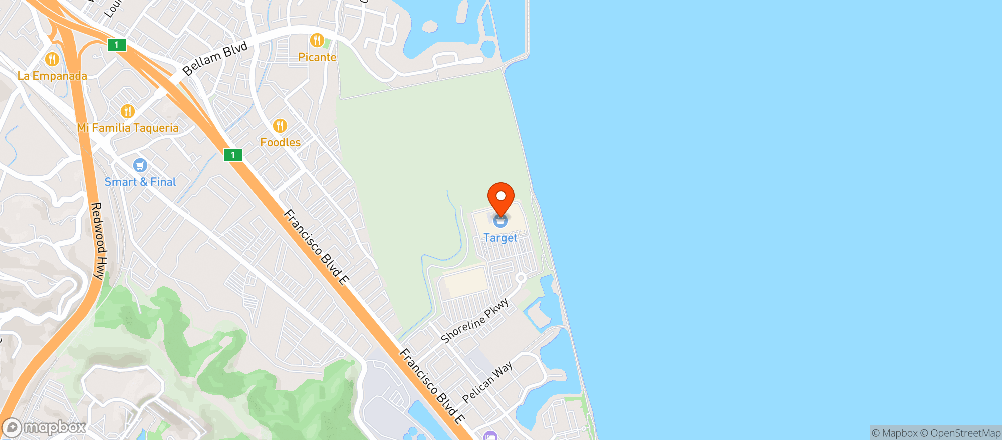 Map showing Target