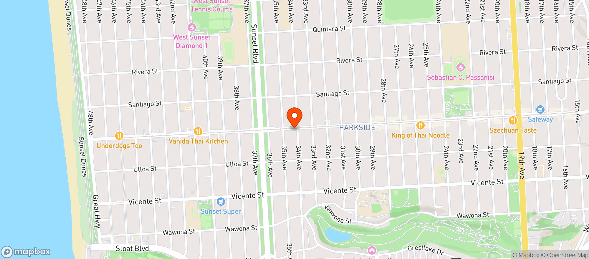 Map showing Sea Bee Liquors - San Francisco