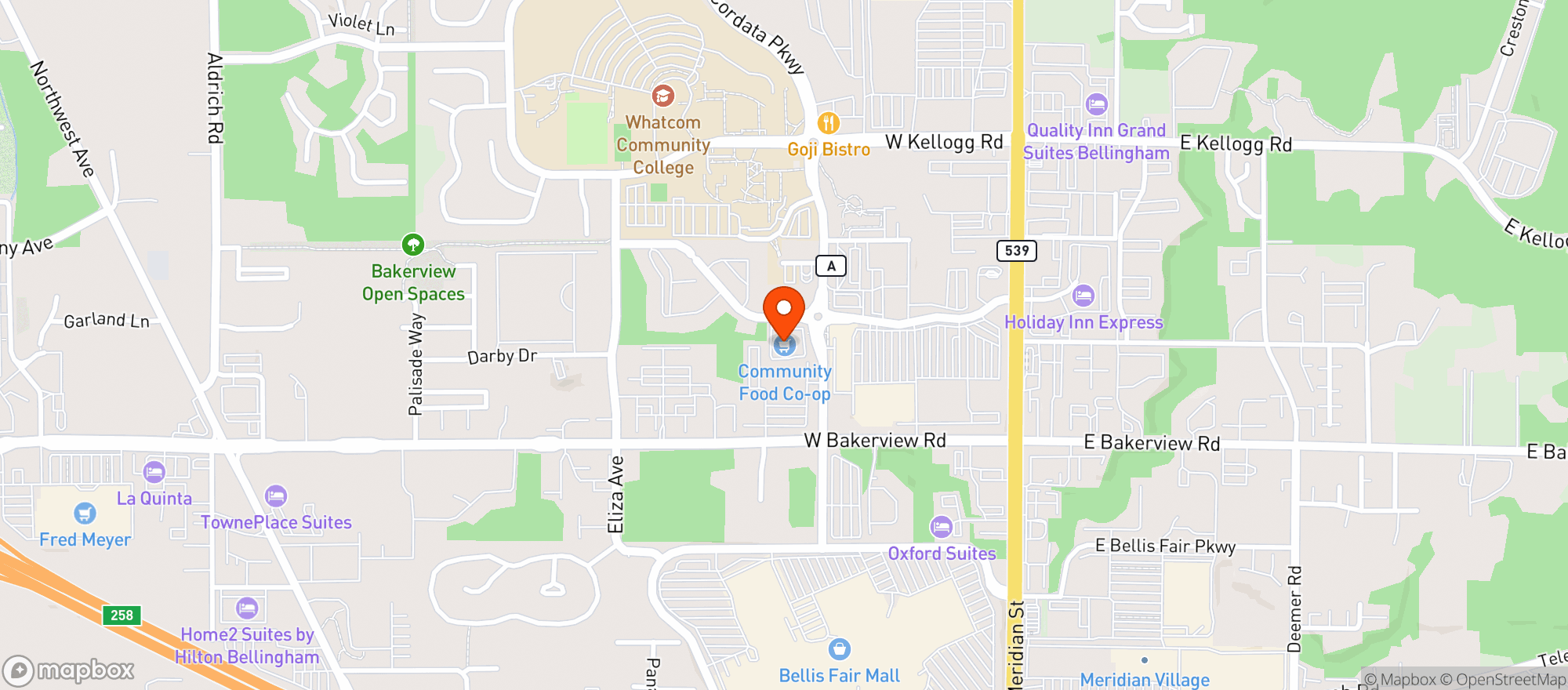 Map showing Cordata - Community Food Co Op