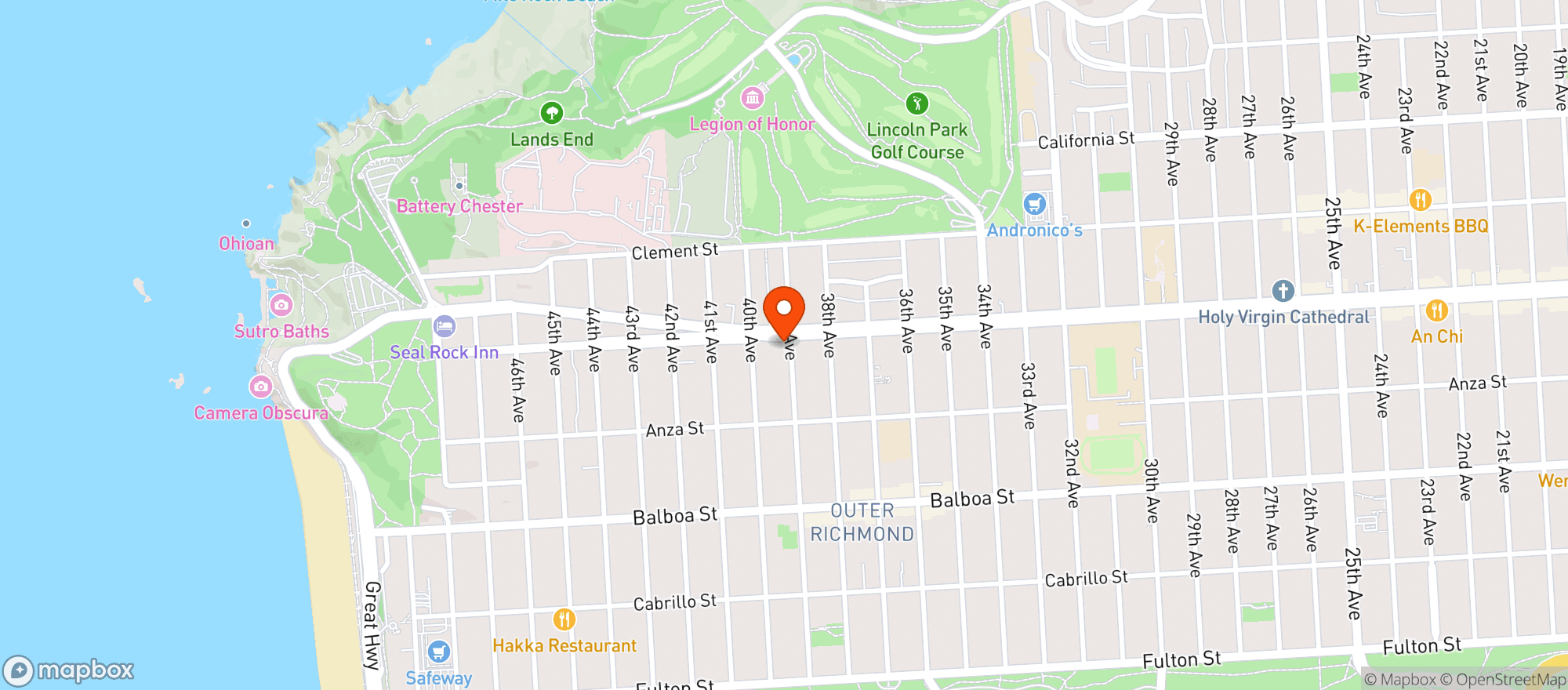 Map showing Oceanview Market & Deli