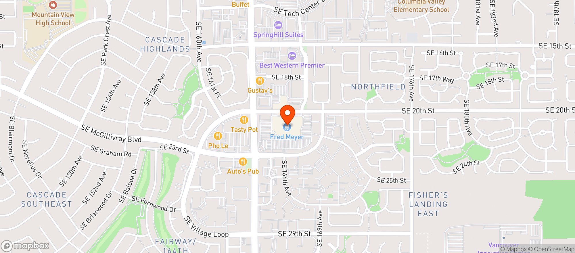 Map showing Fred Meyer #093 Fishers L