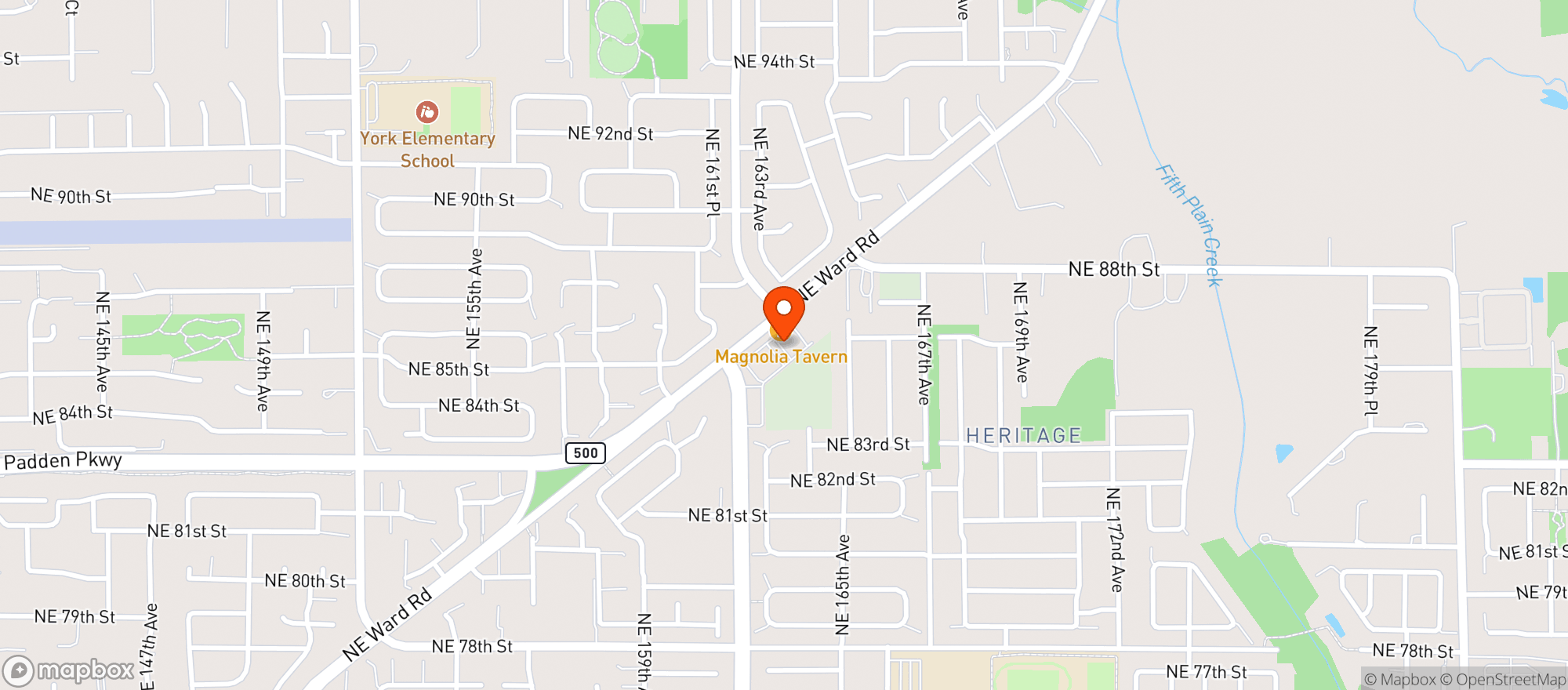 Map showing Magnolia Tavern
