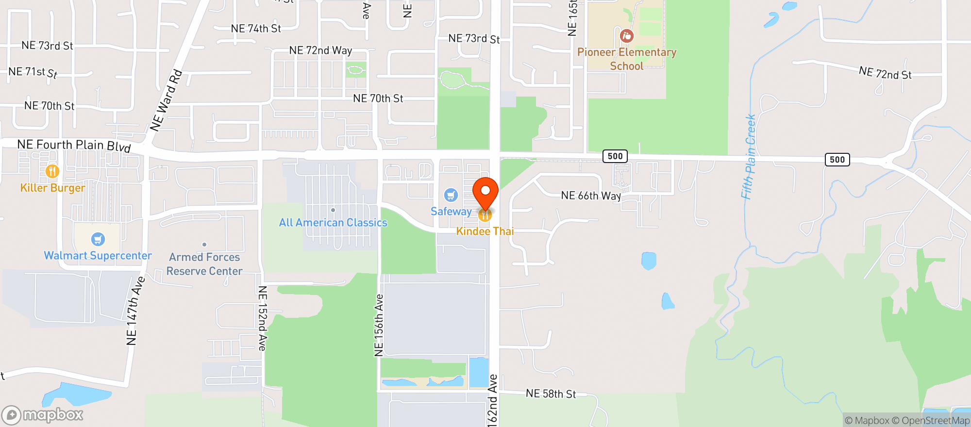 Map showing Safeway