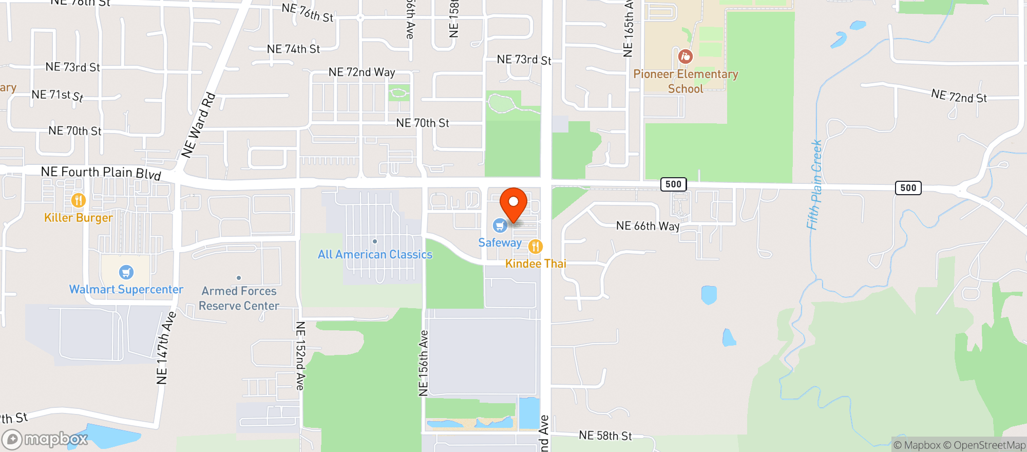 Map showing Casa Colima Mexican Restaurant