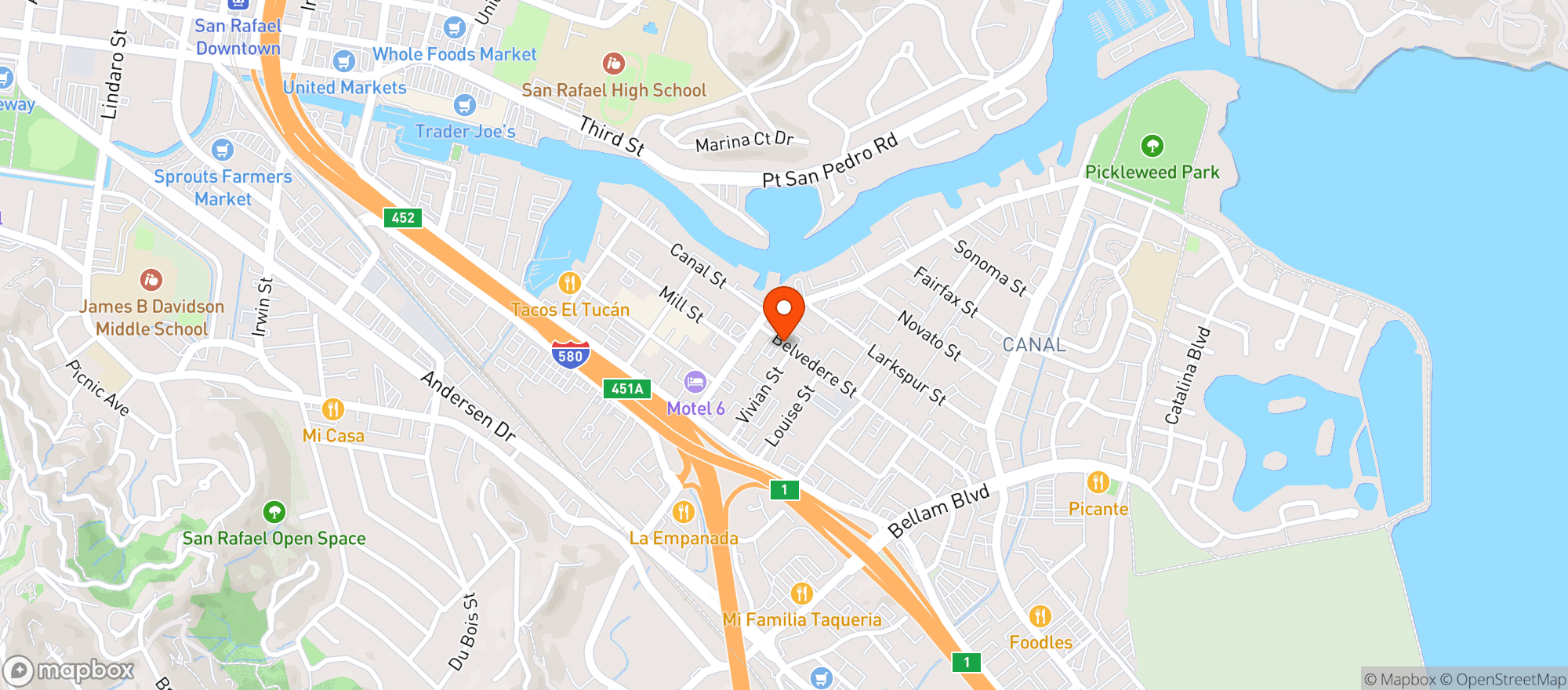 Map showing Supermercado Mi Tierra