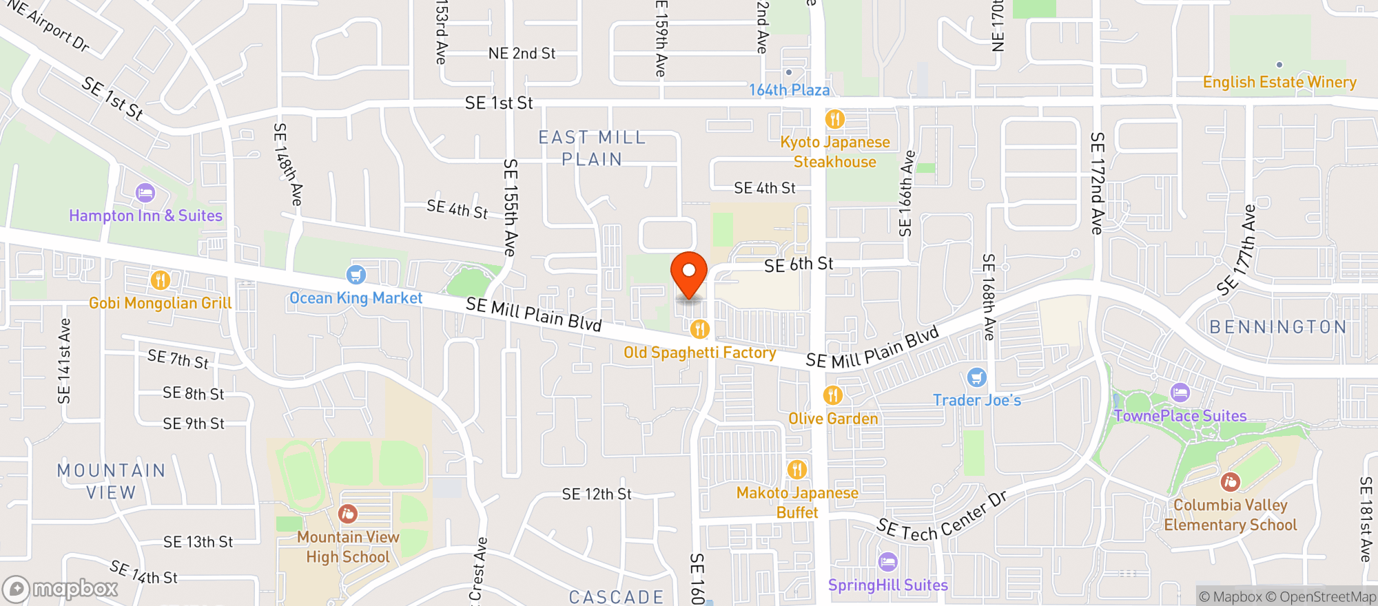 Map showing East Vancouver