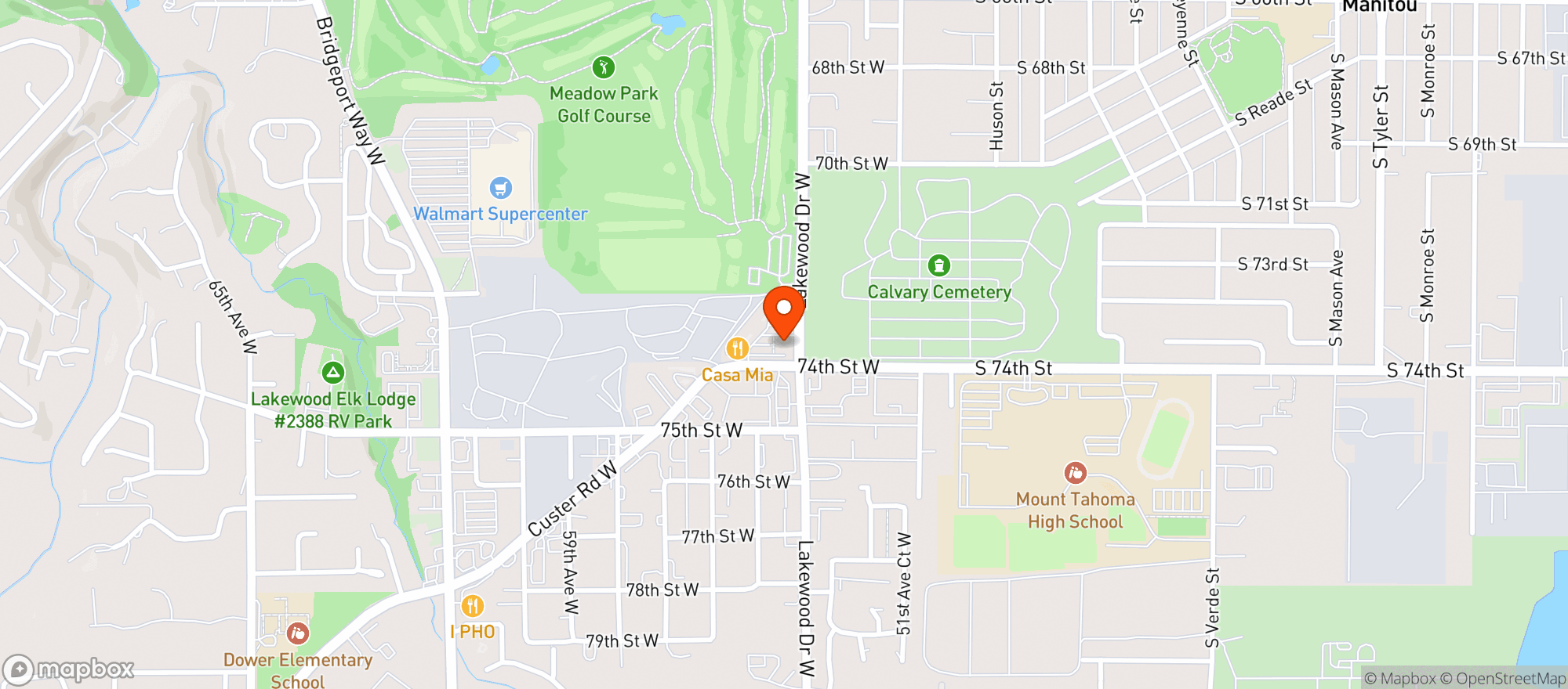 Map showing H&L Produce - Lakewood