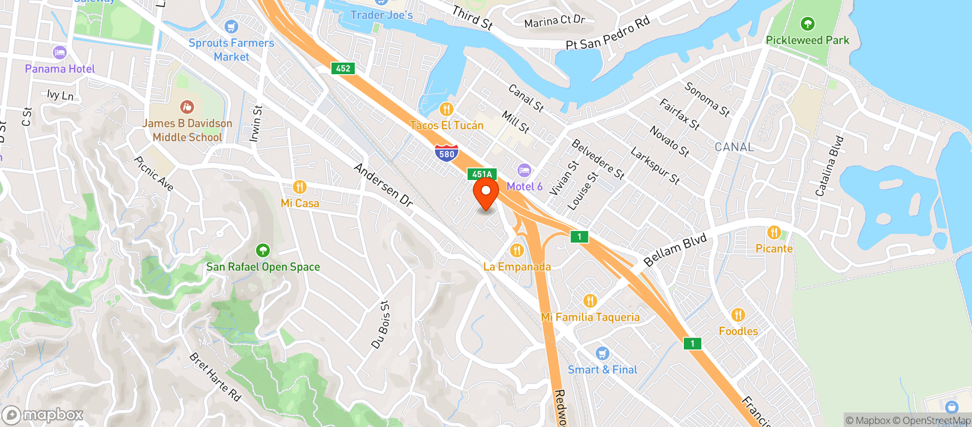 Map showing BevMo