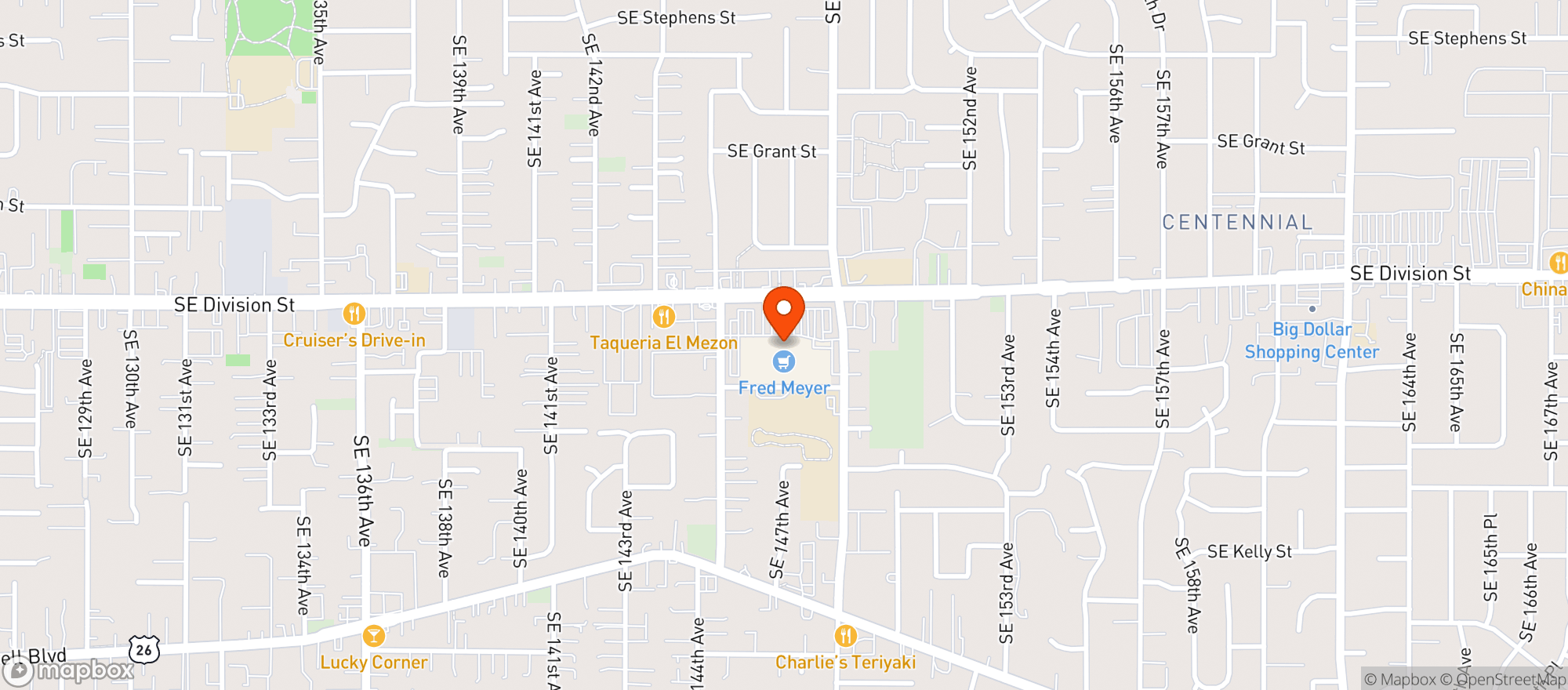 Map showing Fred Meyer