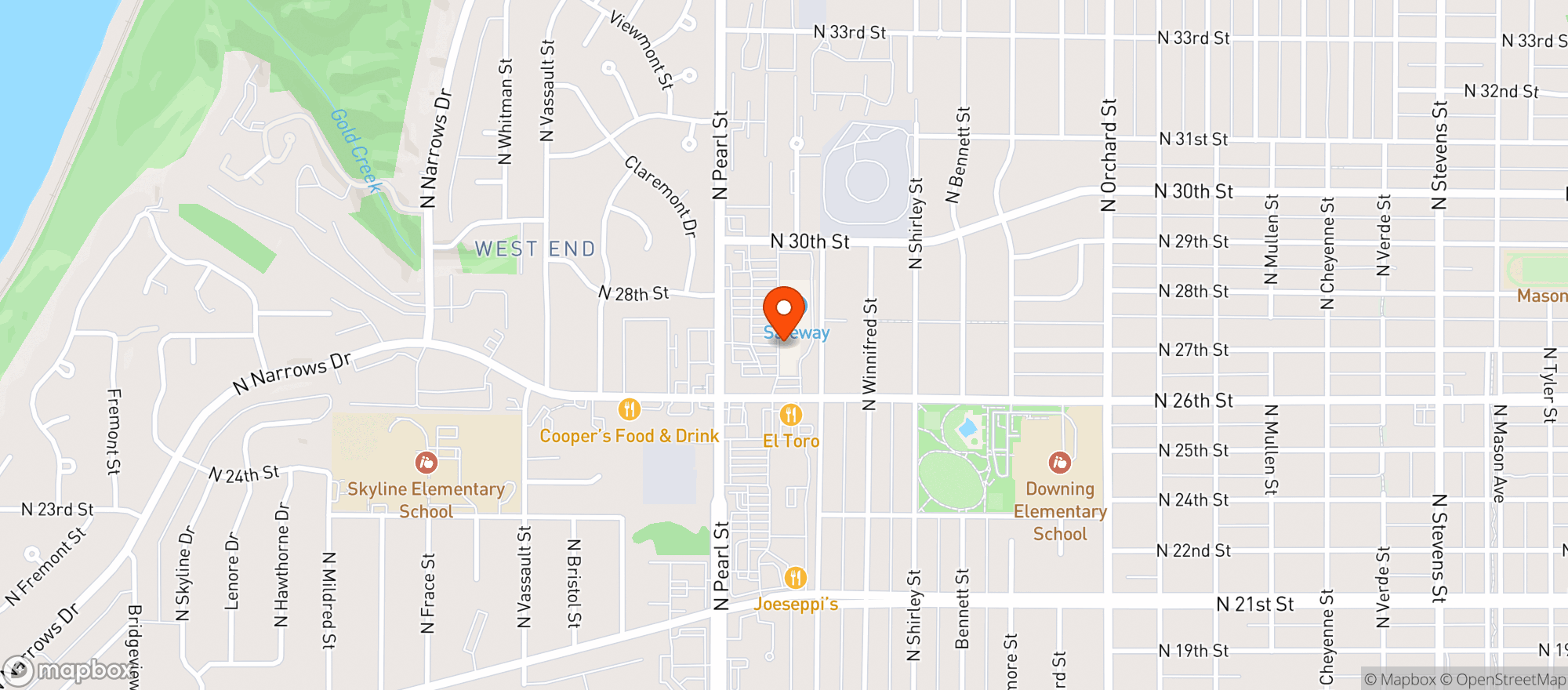 Map showing Westgate Liquor And Wine