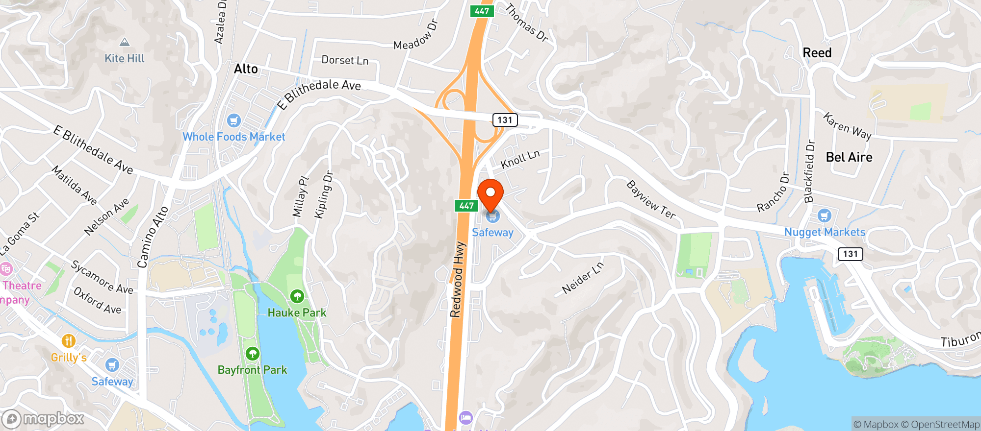 Map showing Safeway