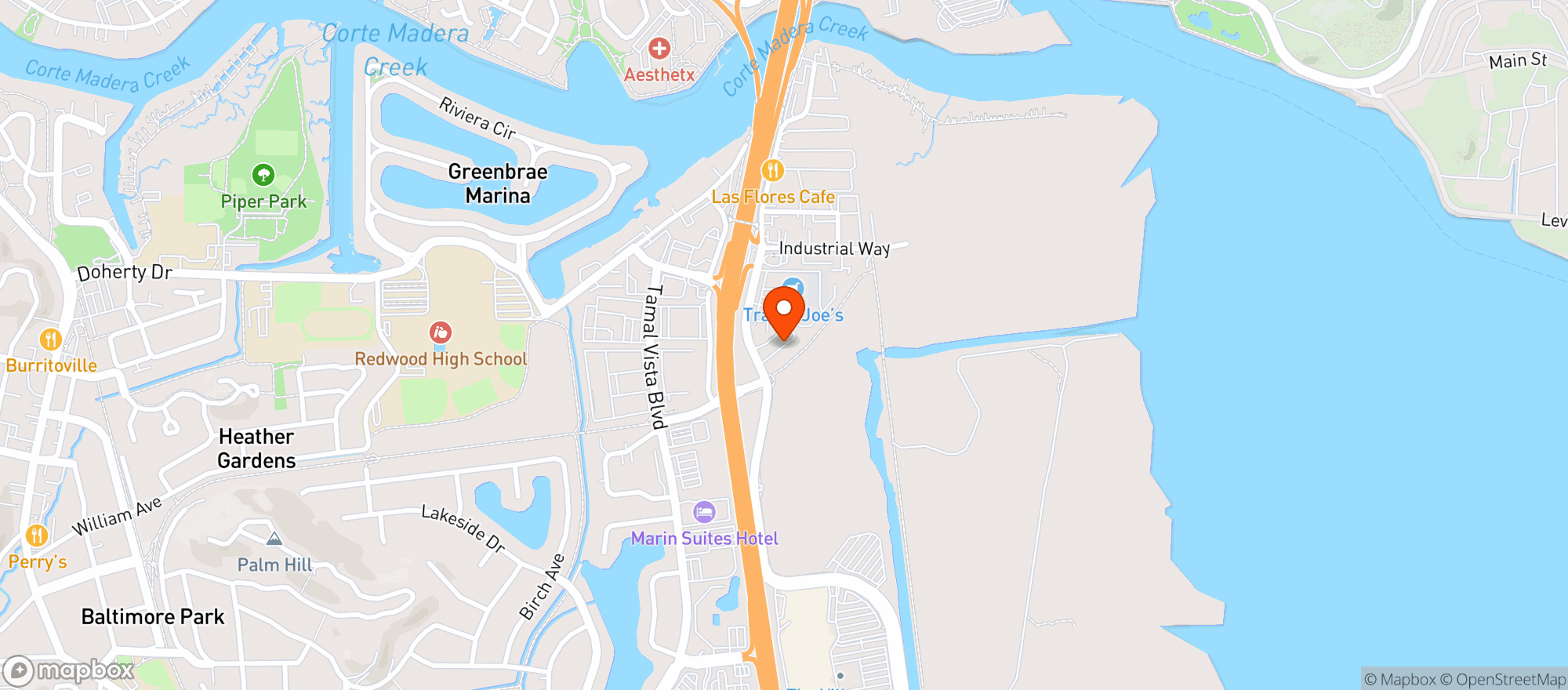 Map showing Greenbrae