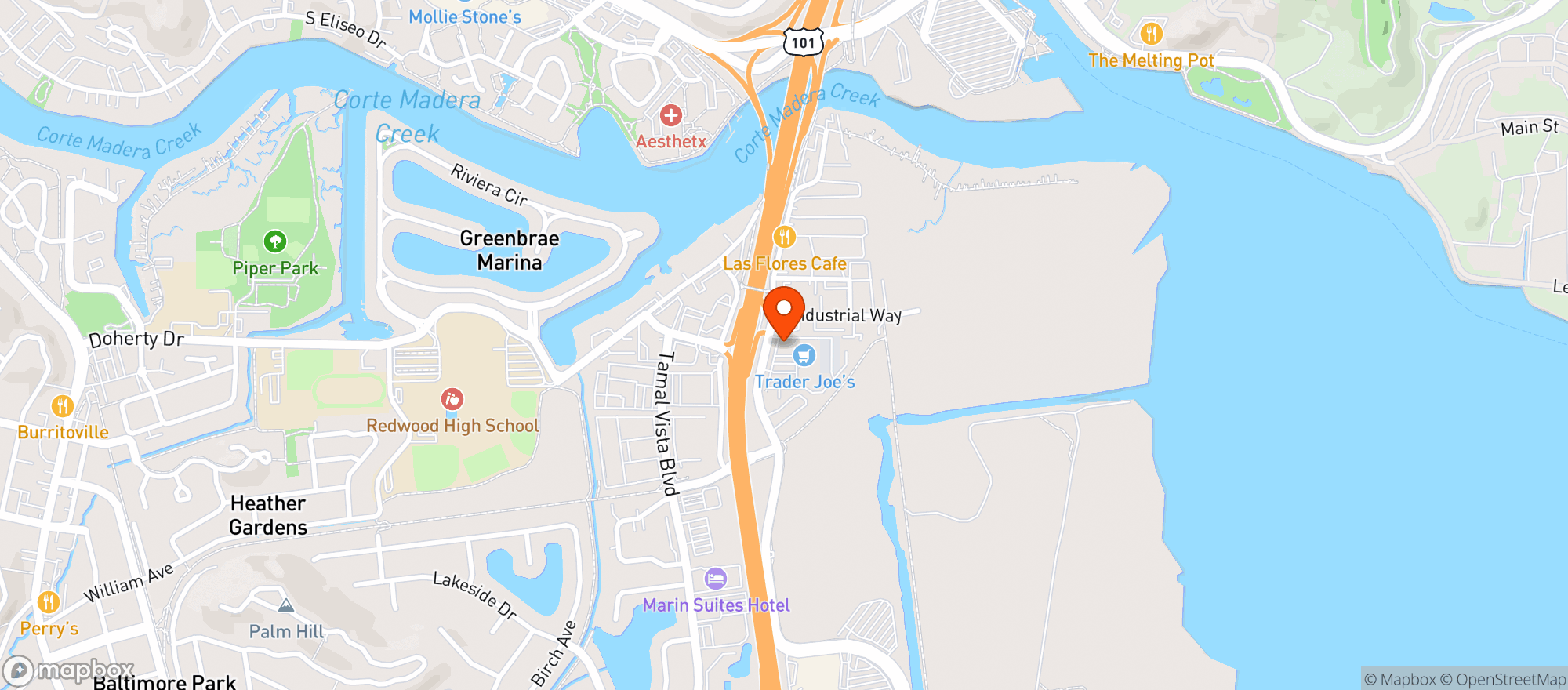 Map showing Vitamin Shoppe - Larkspur
