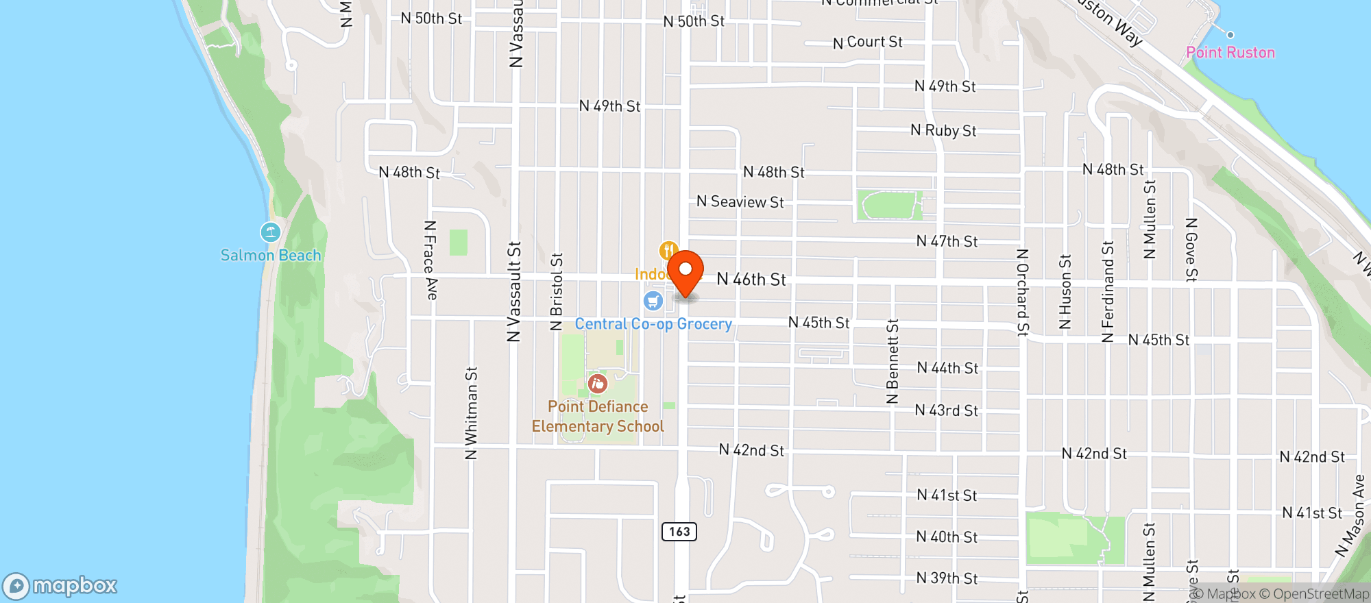 Map showing Central Co Op