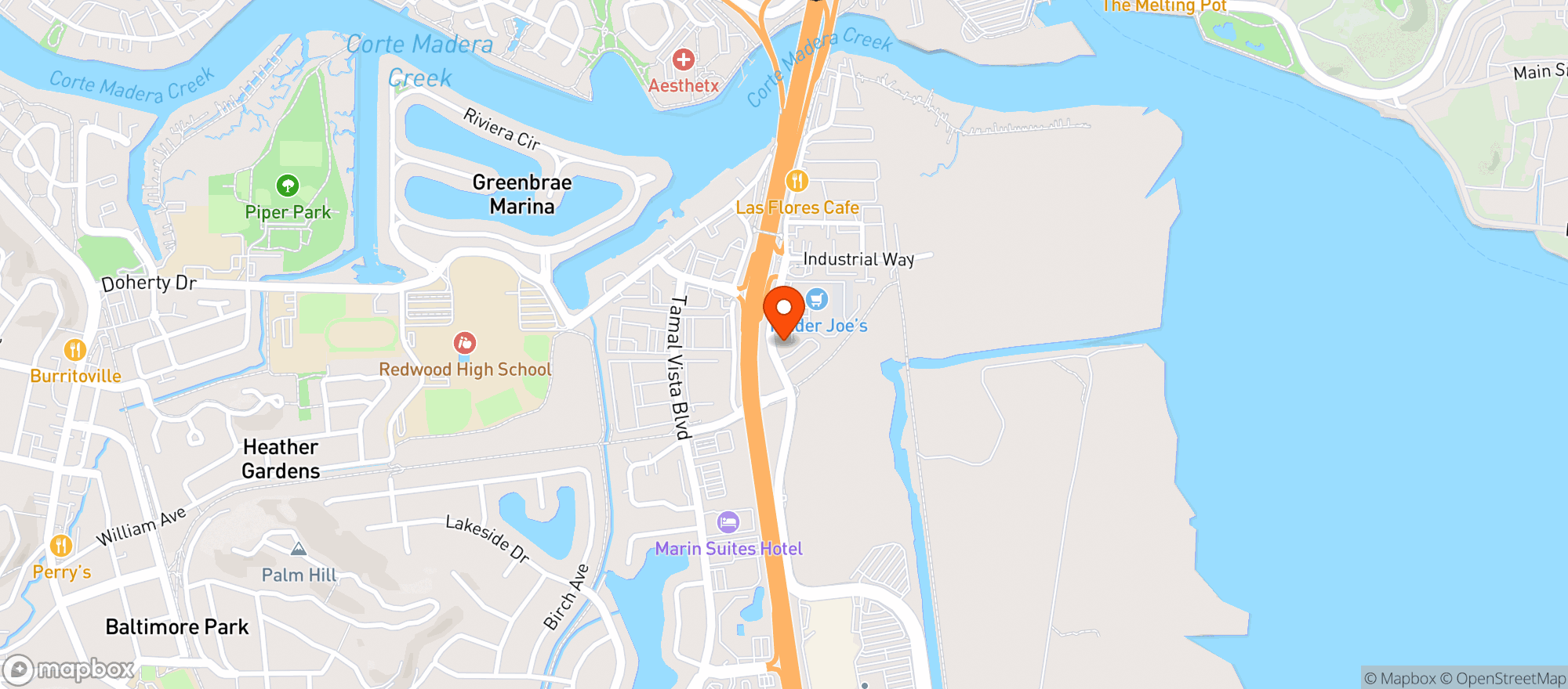 Map showing BevMo