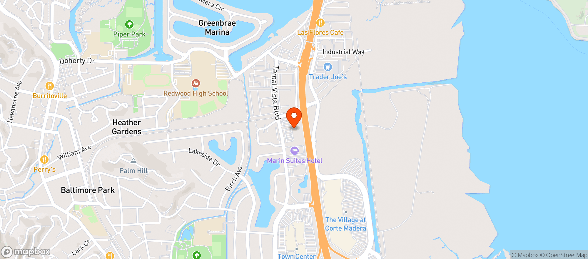 Map showing Total Wine & More - The Marketplace
