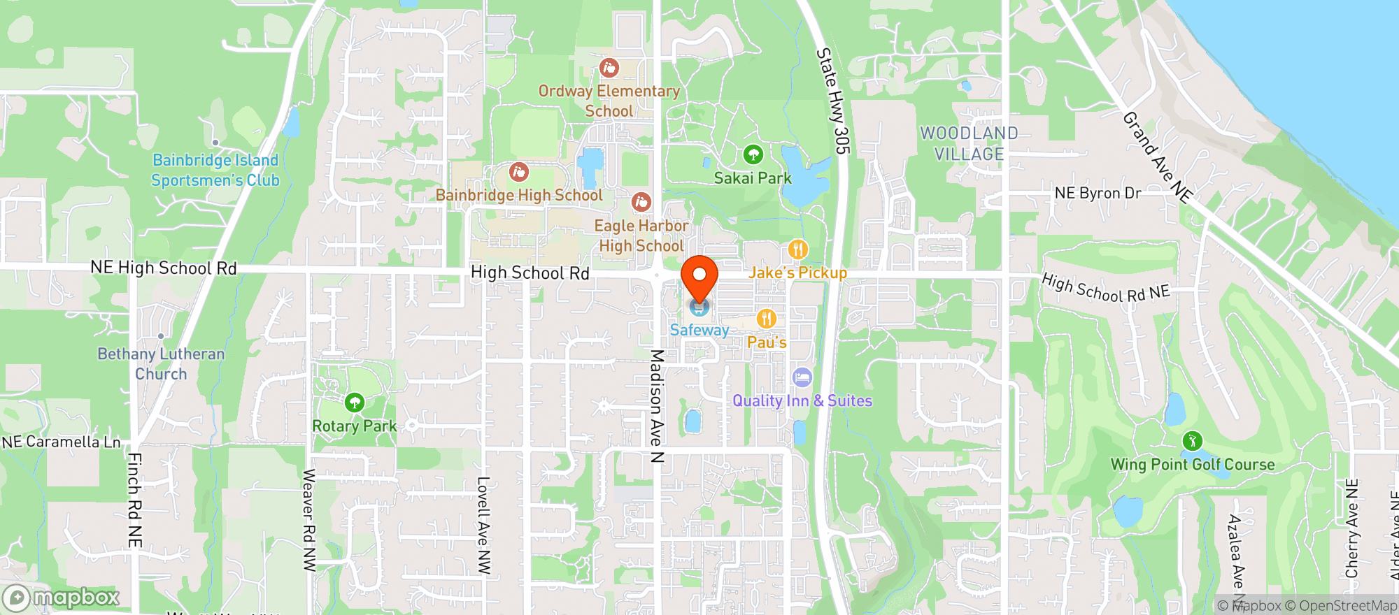 Map showing Safeway