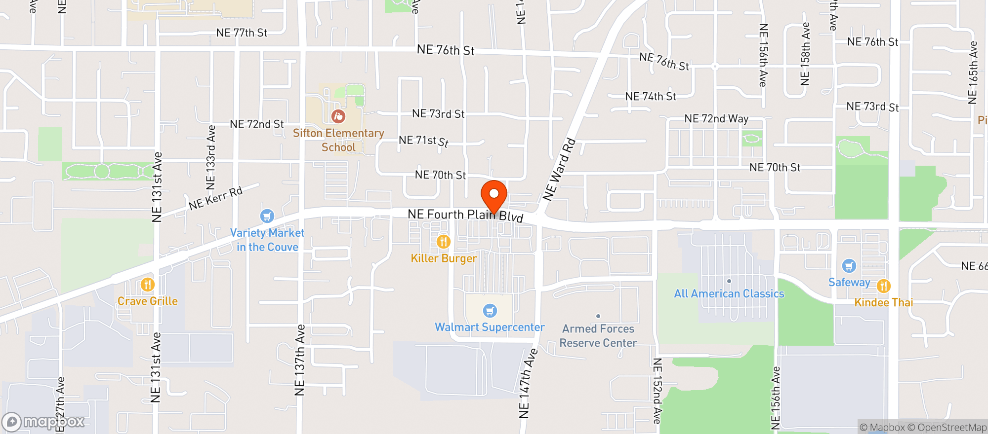 Map showing Walmart Supercenter