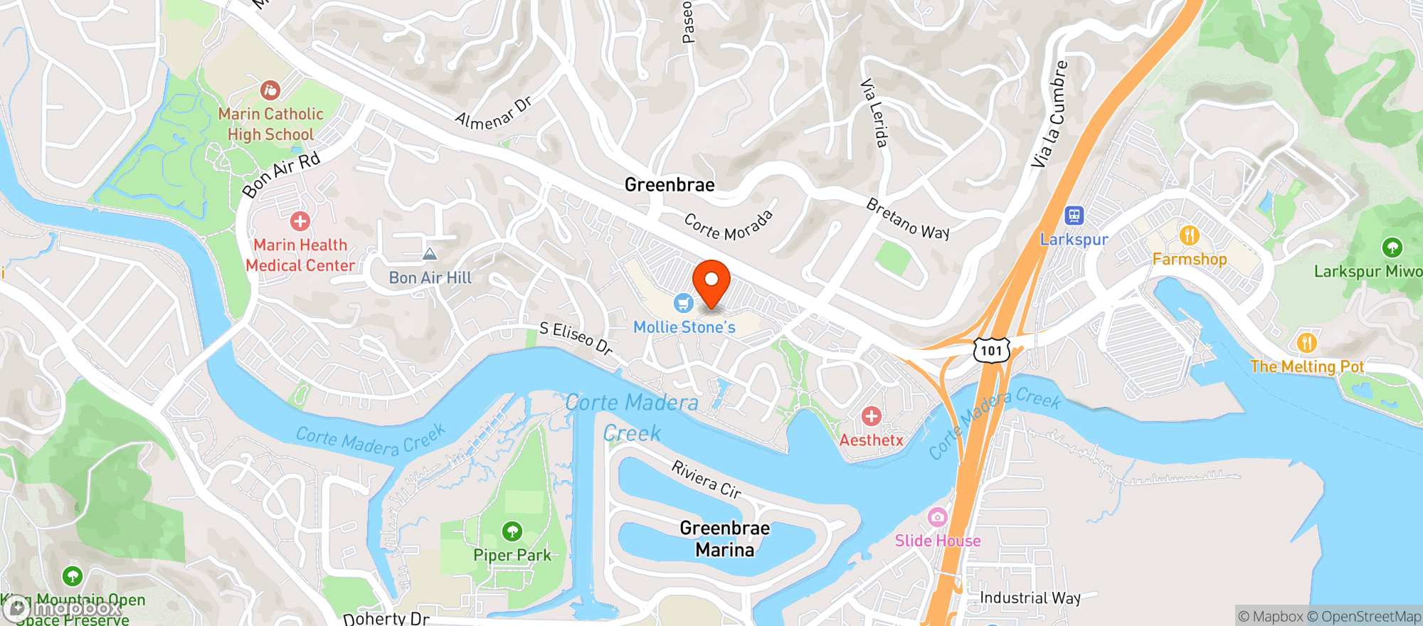 Map showing Gotts Roadside