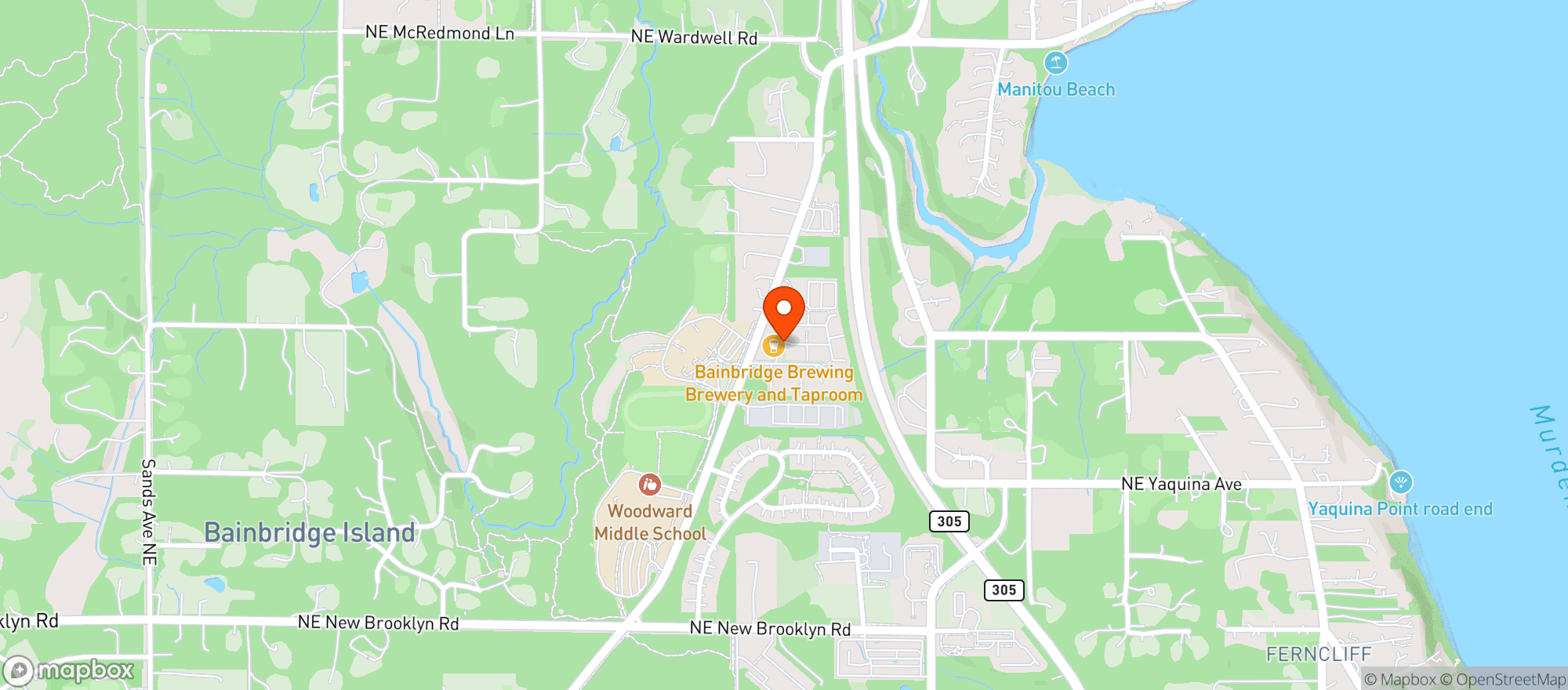 Map showing Bainbridge Island Brewing