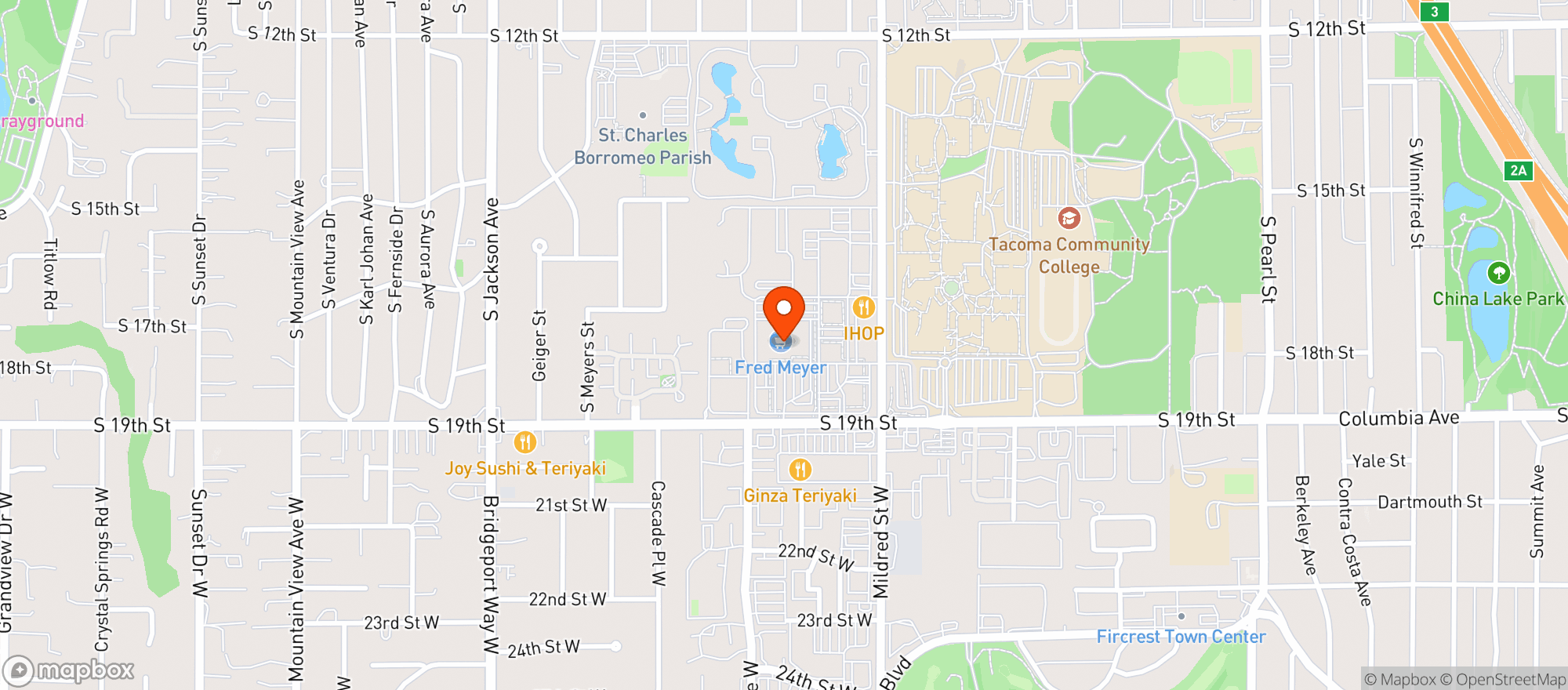 Map showing Fred Meyer