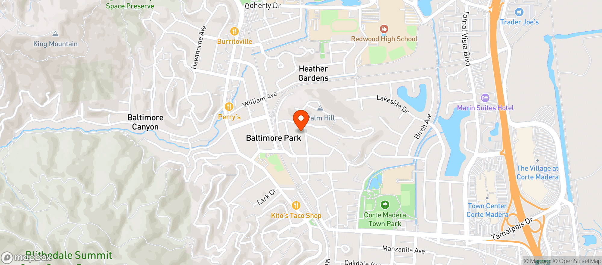 Map showing Camino Alto