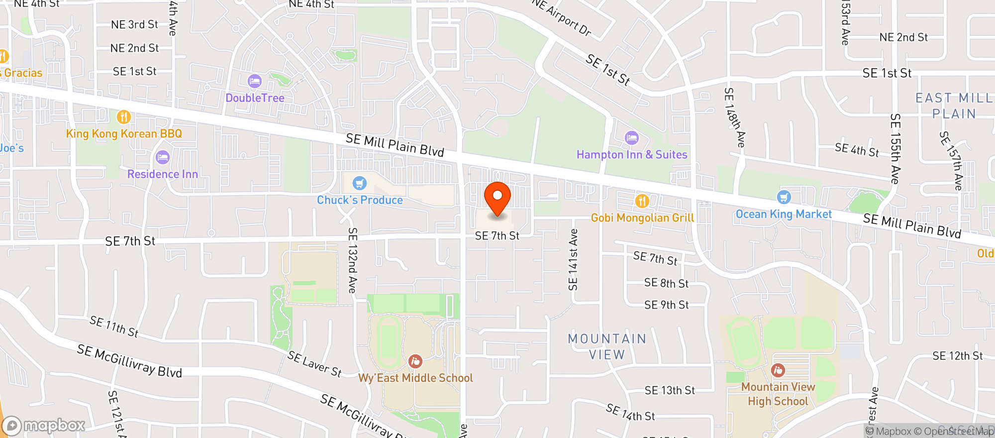 Map showing Safeway #1519 Mill Plain