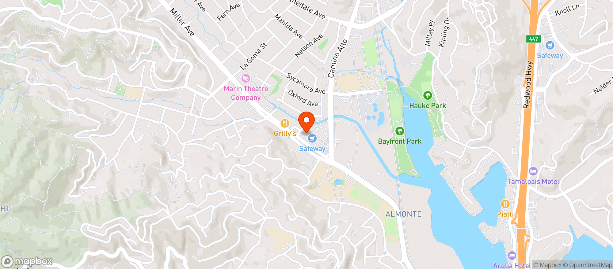 Map showing Safeway