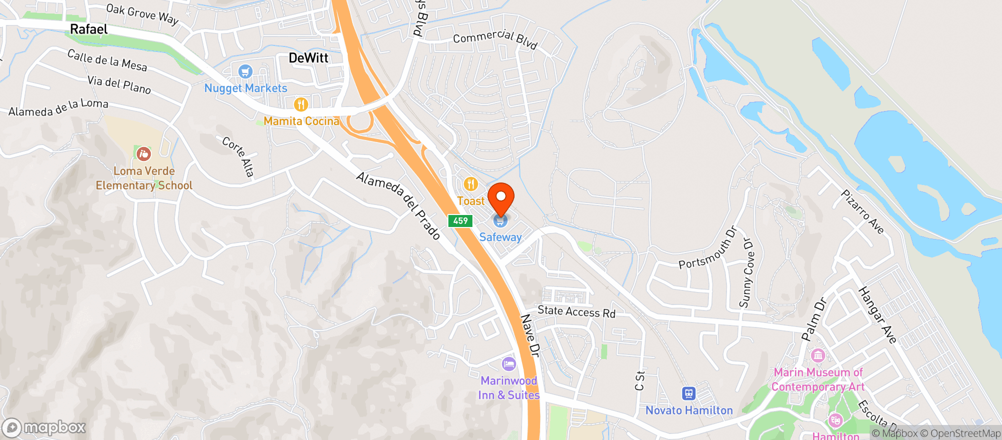 Map showing Safeway