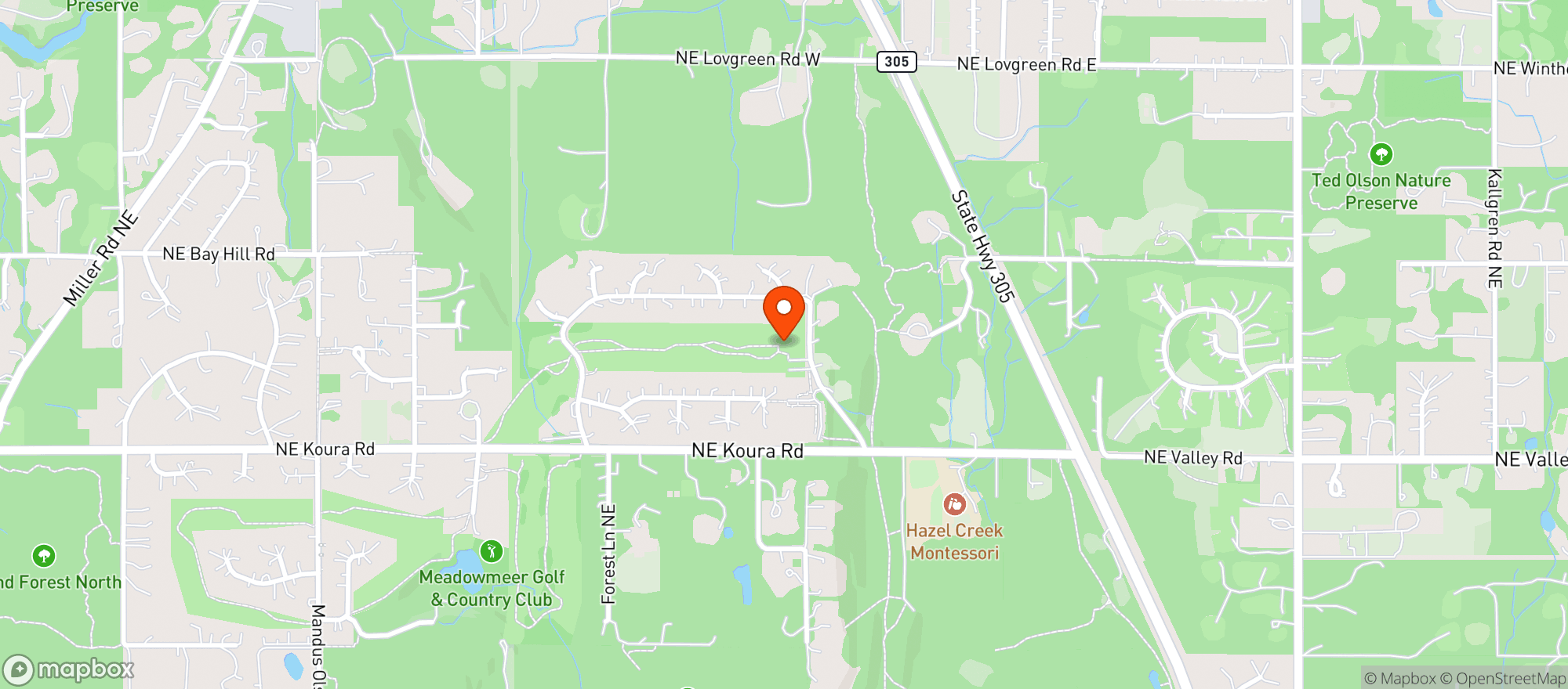 Map showing Meadowmeer Golf & Country Club