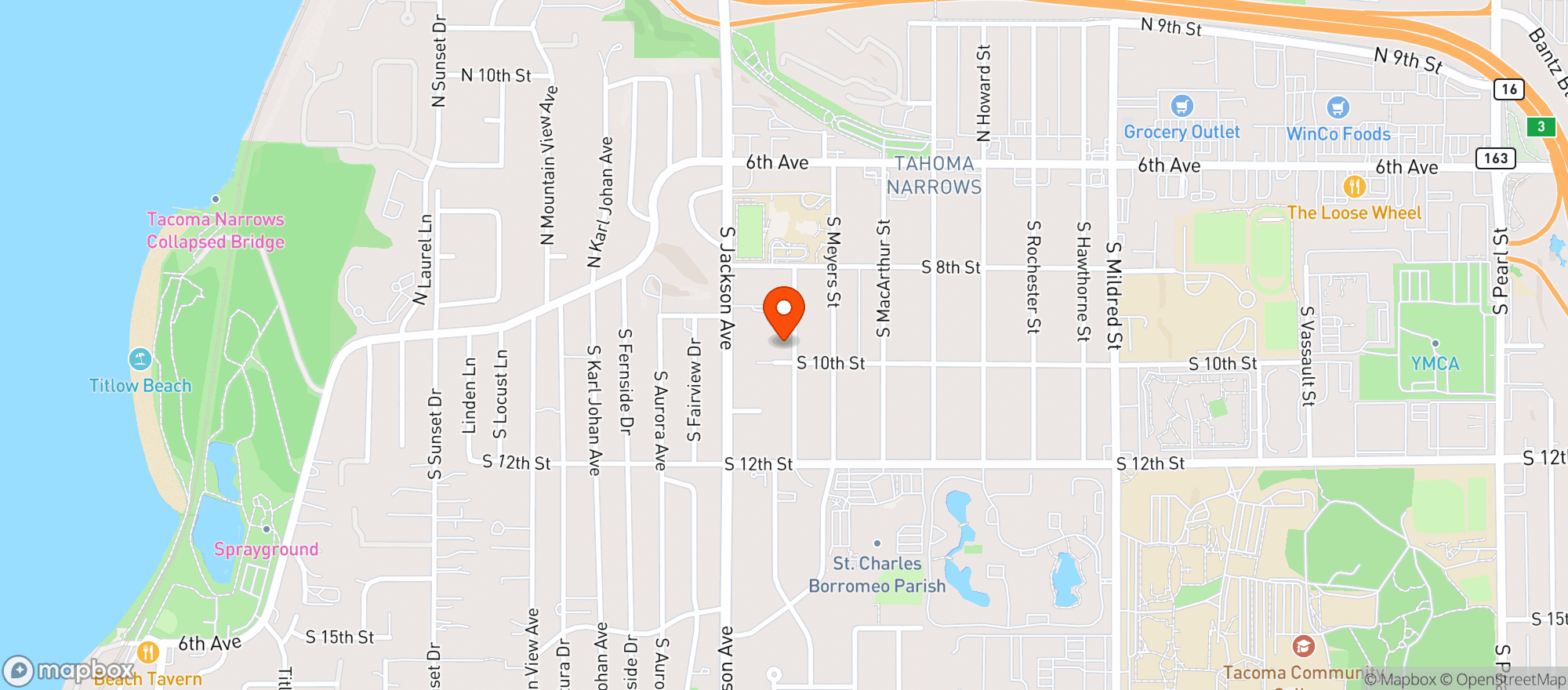 Map showing Tacoma Soap Refillery