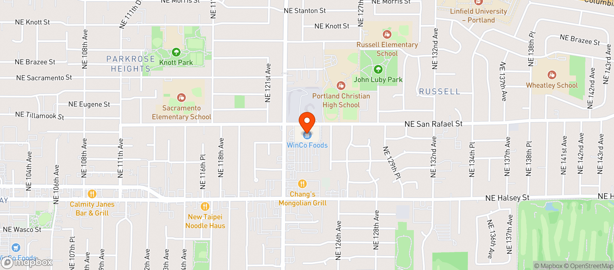 Map showing Winco #15 Ne 122Nd Ave