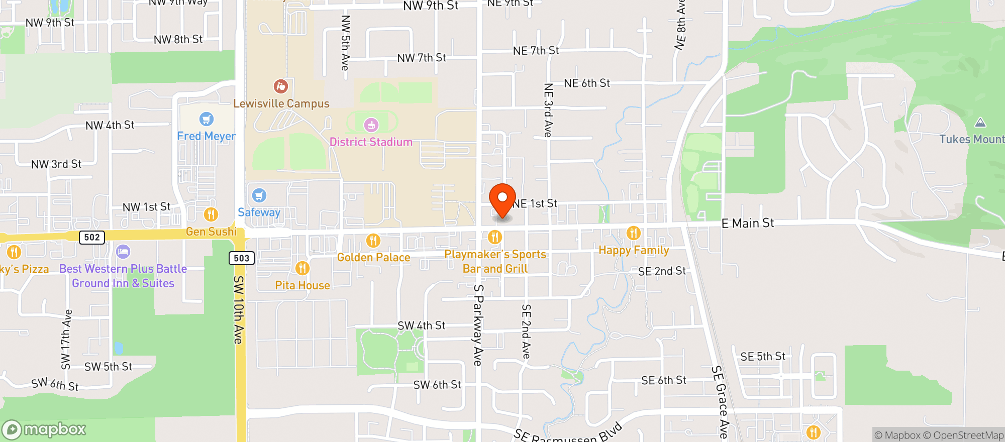 Map showing Jiffy Mart