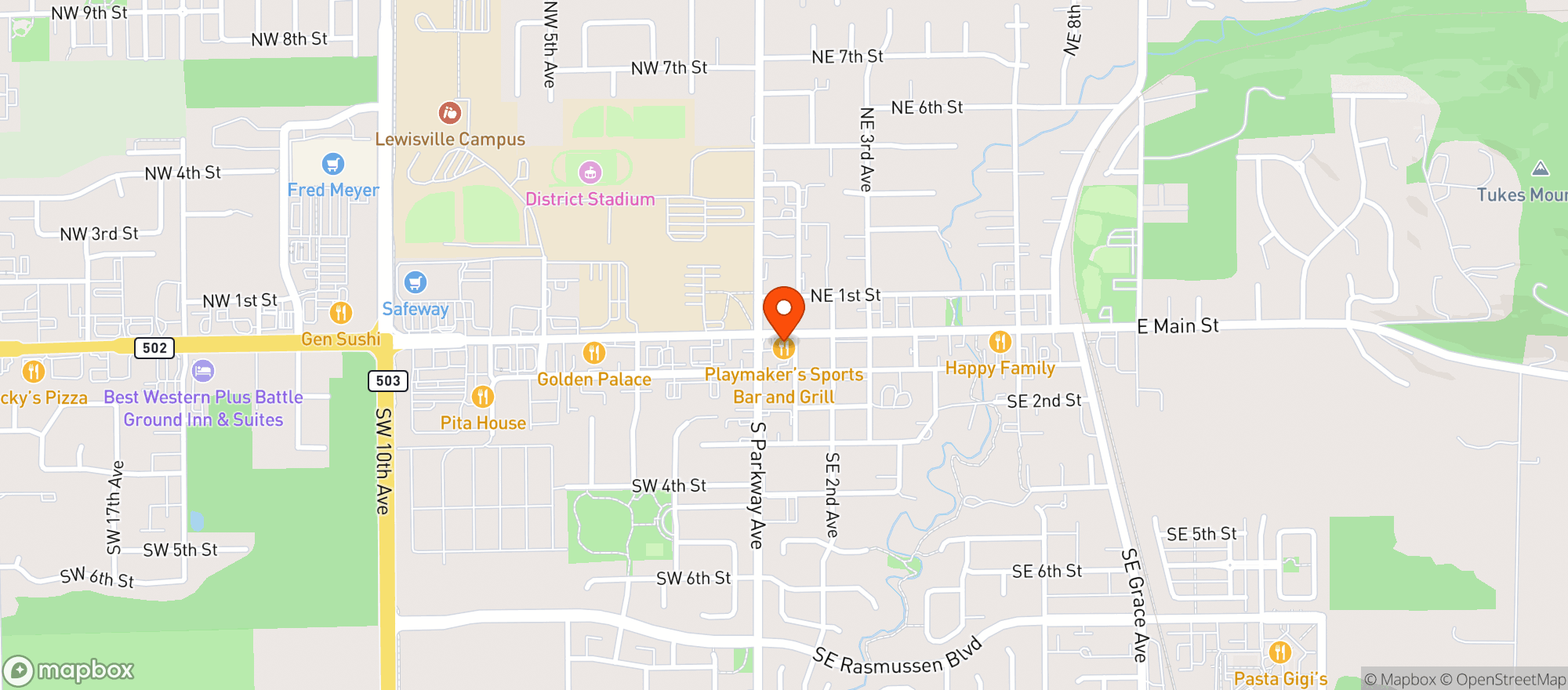 Map showing Playmakers Sports Bar & Grill