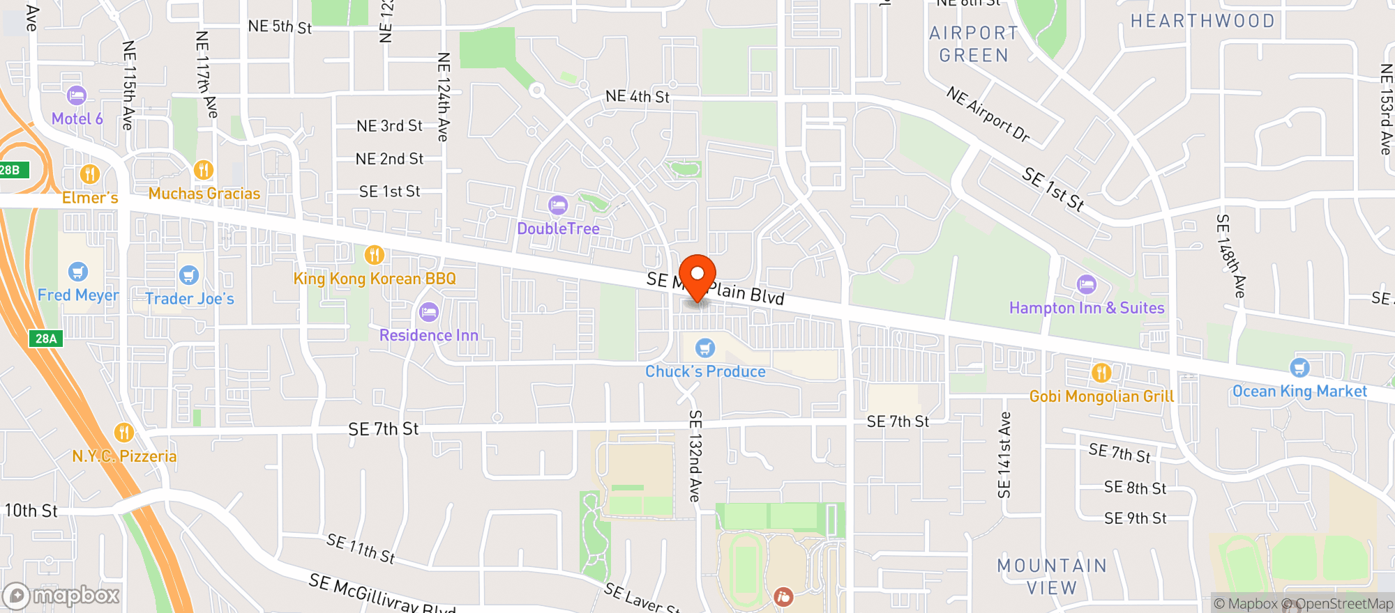 Map showing Chucks Produce and Street Market (Mill Plain Blvd) - 00845001