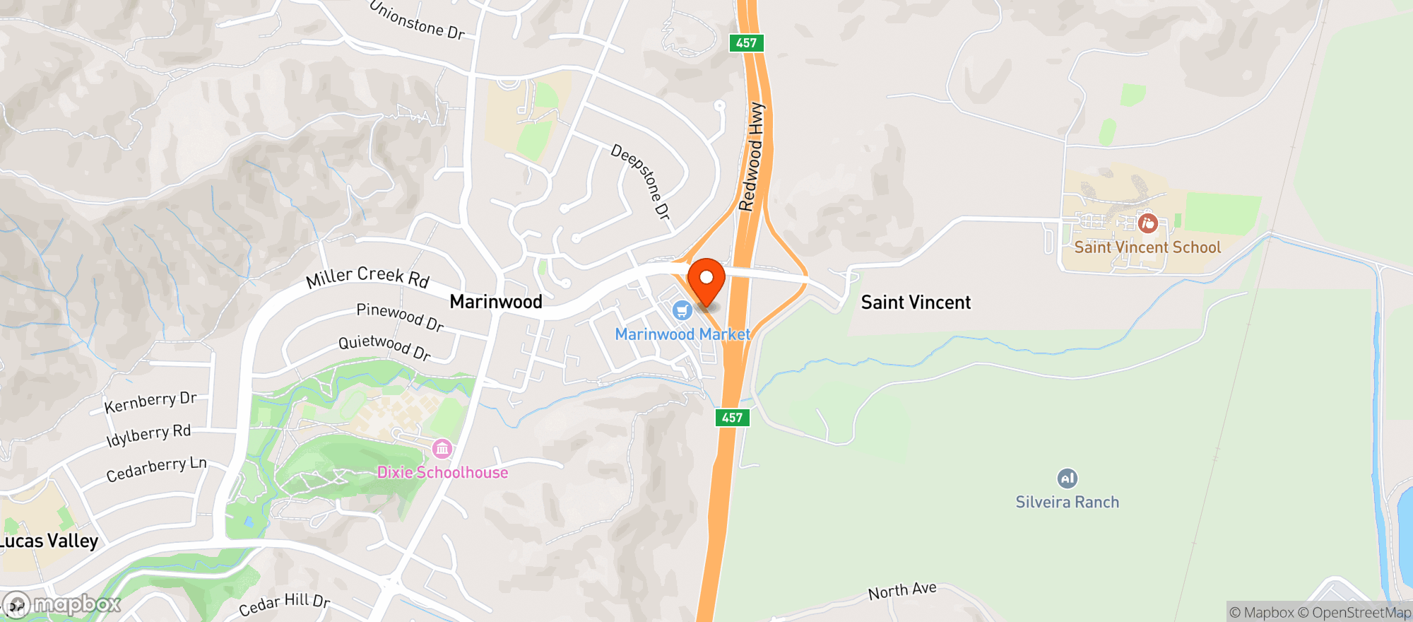 Map showing Marinwood Market
