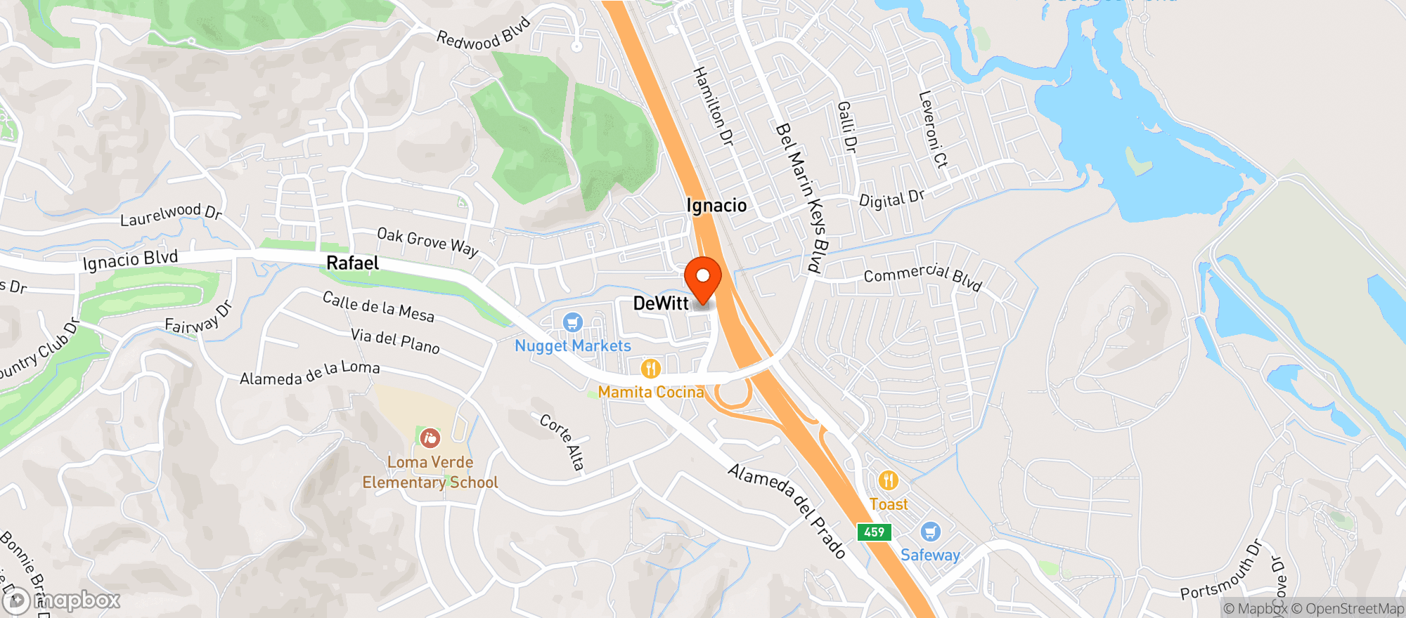 Map showing Maya Palenque Restaurant