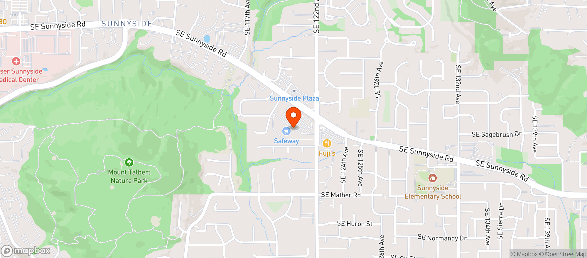 Map showing Safeway #1231 Sunnyside