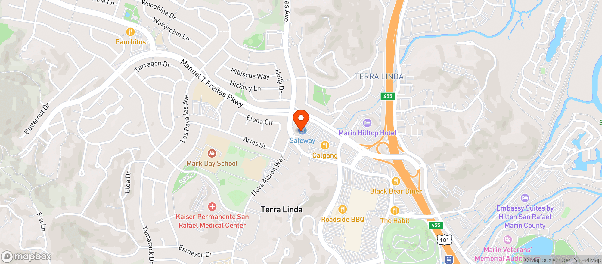 Map showing Safeway