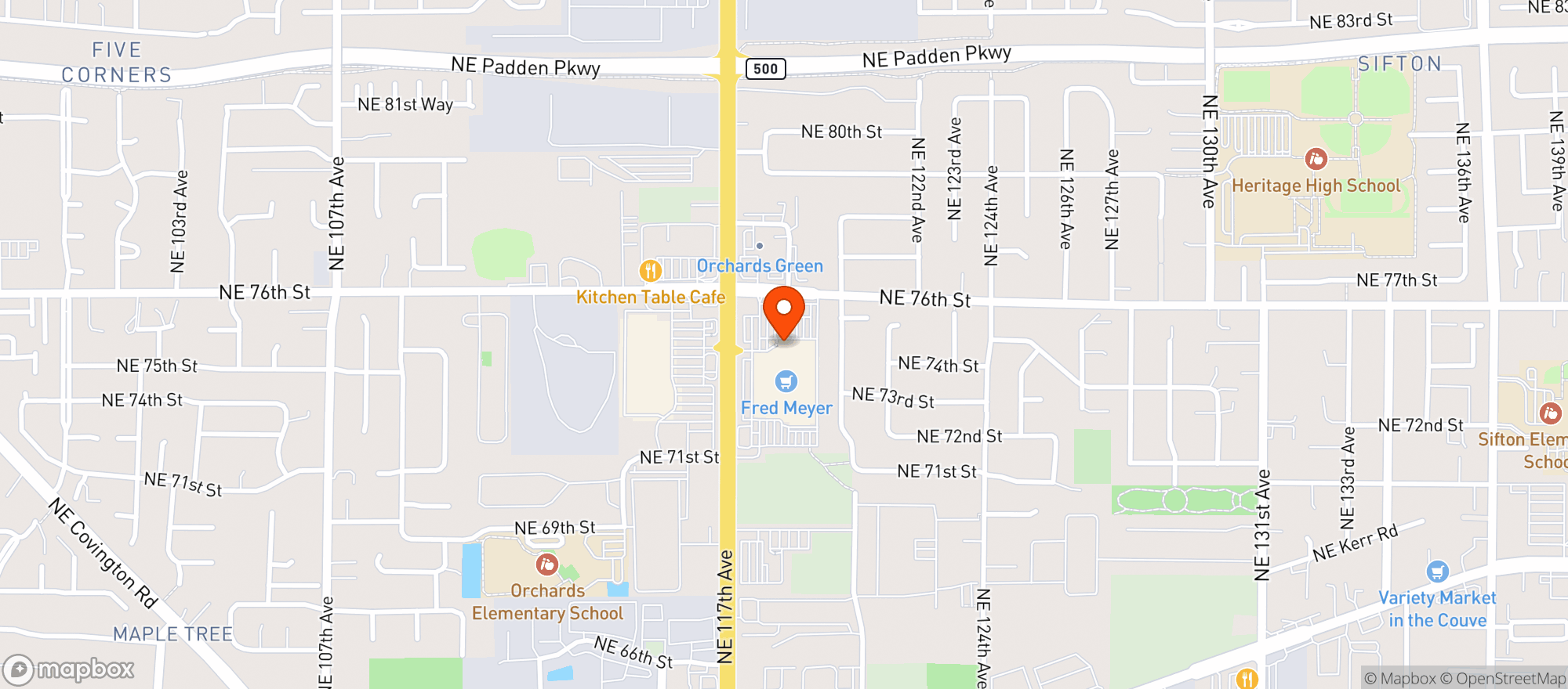 Map showing Fred Meyer