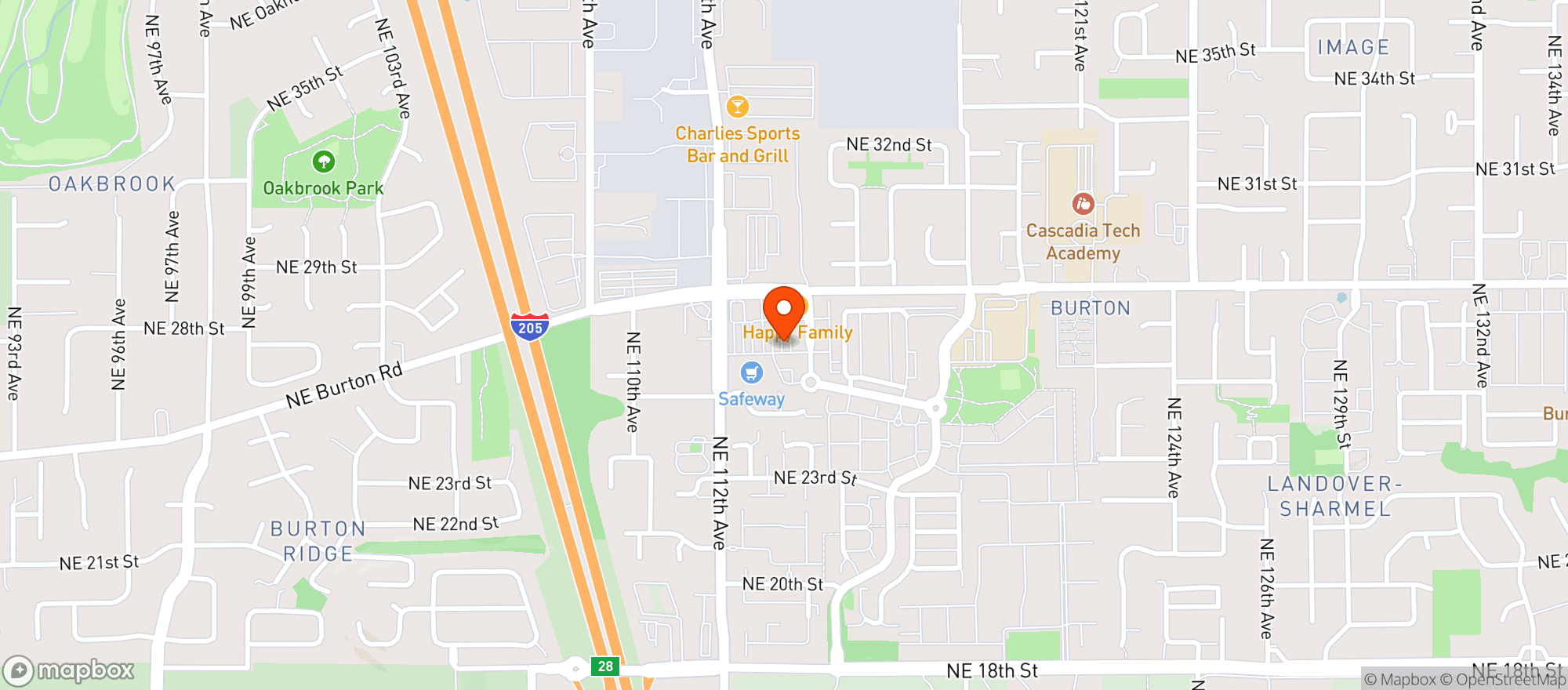 Map showing Safeway #1653 Burton